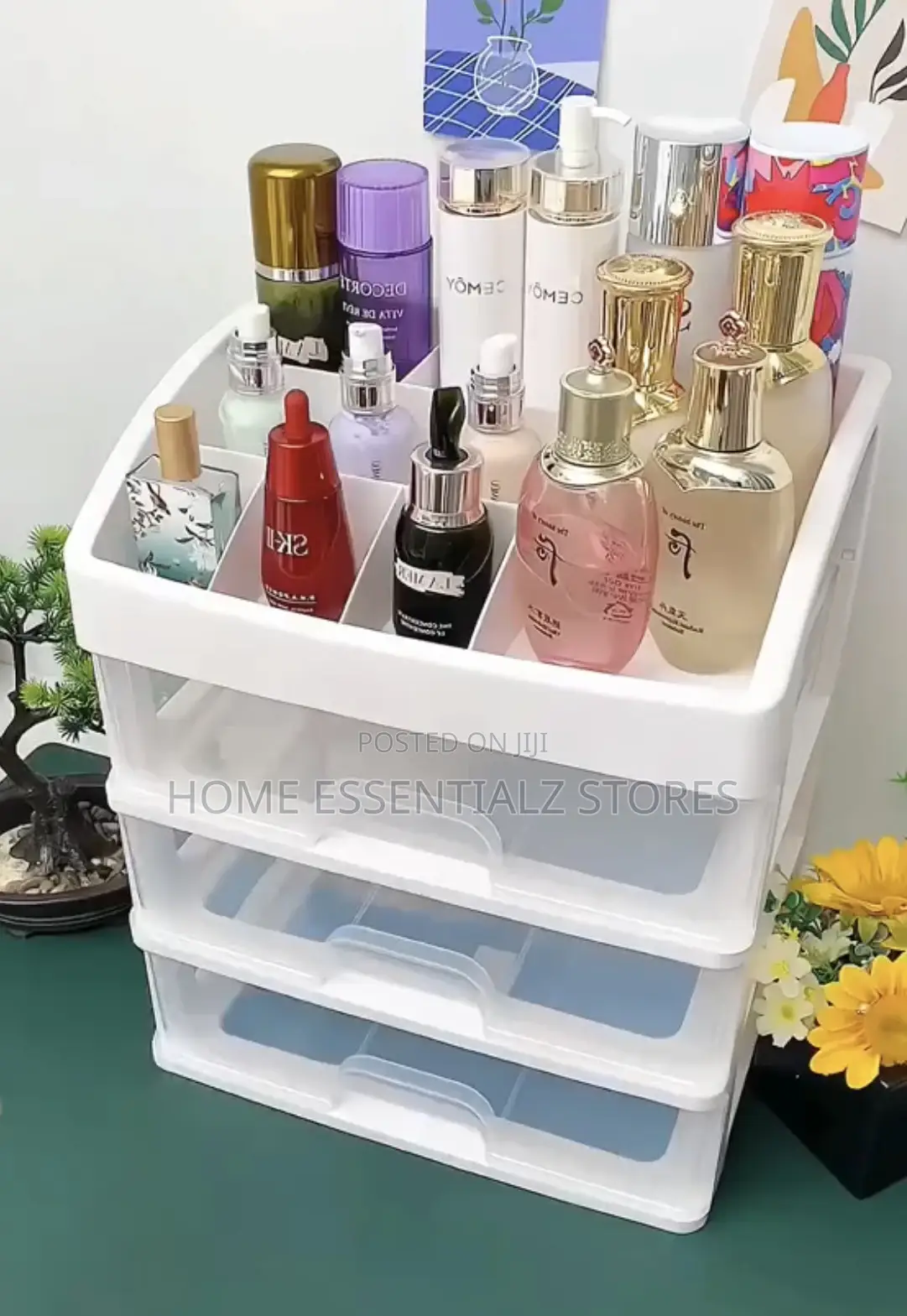 Beauty 4-Tiered Cosmetics Box Organizer Rack