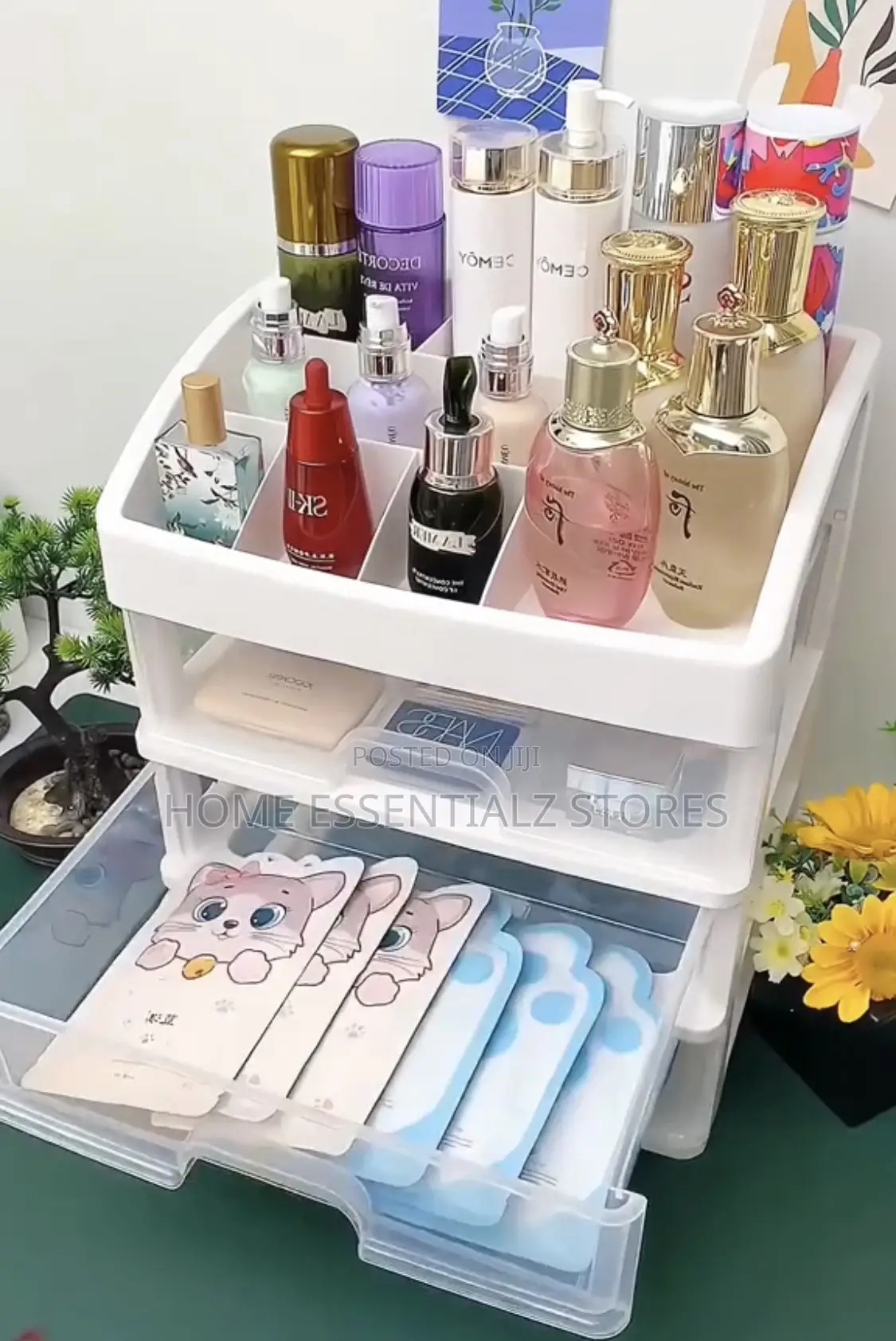 Beauty 4-Tiered Cosmetics Box Organizer Rack
