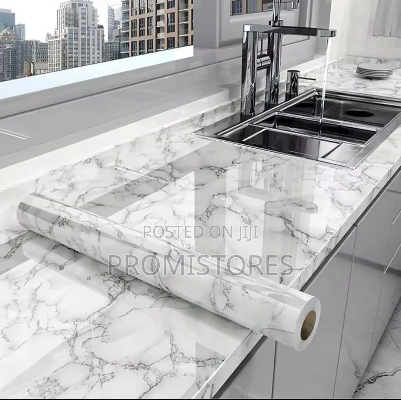 Marble Granite Cabinet Wallpaper for Kitchen