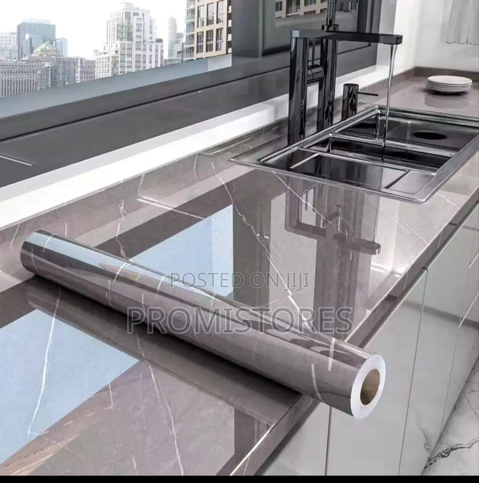 Marble Granite Cabinet Wallpaper for Kitchen