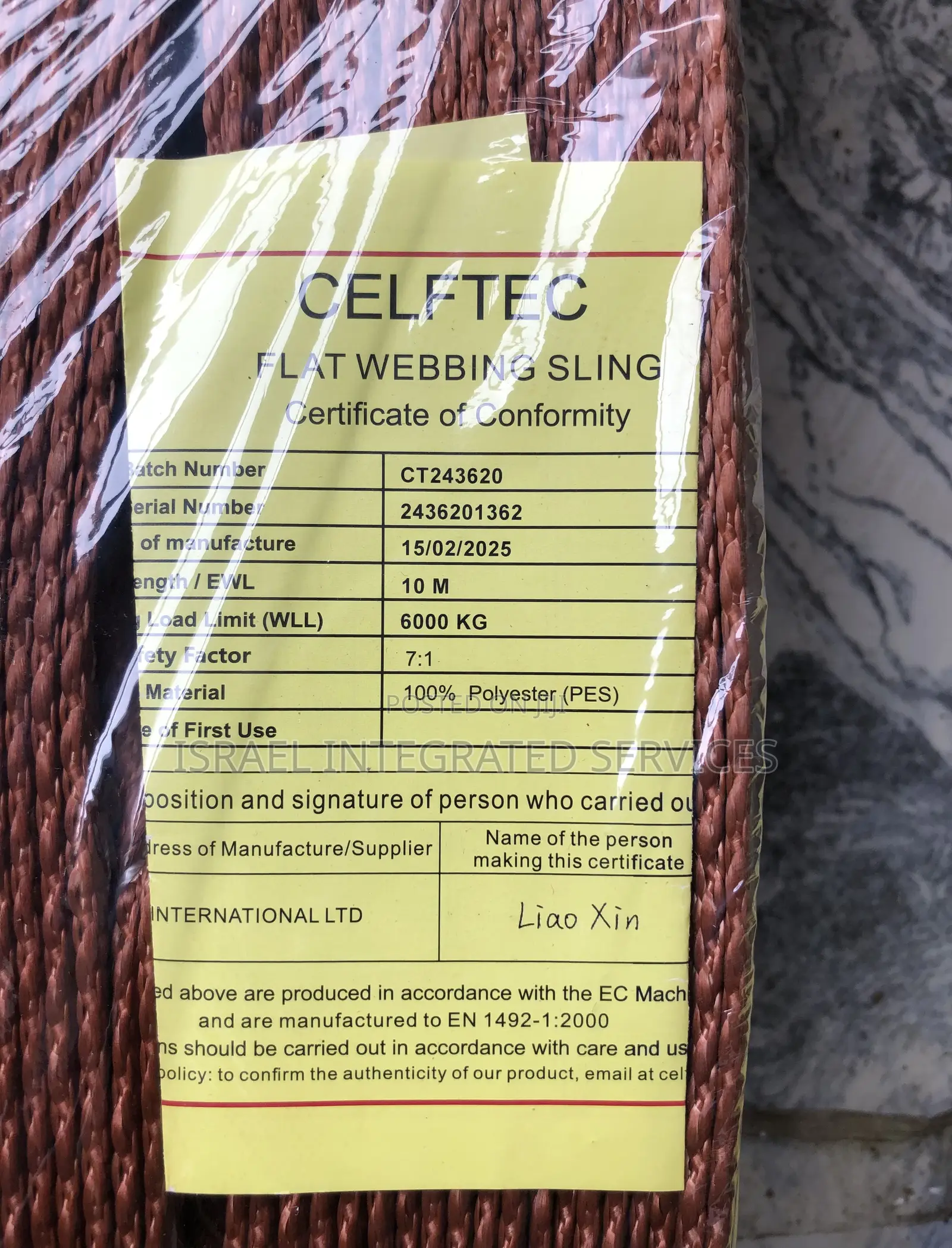 Flat Webbing Sling (10 Meters 600kg)