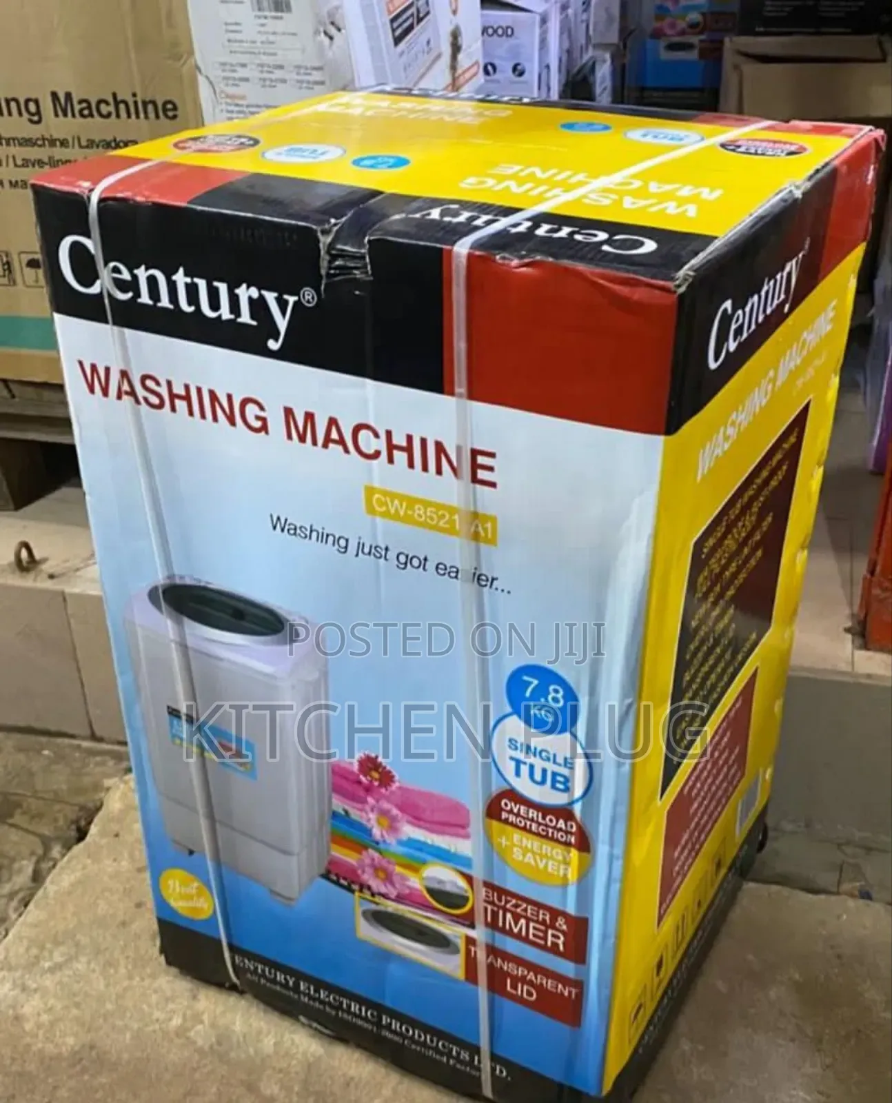 7.8 Kg Century Cw-8521-A1 Single Tub Washing Machine.
