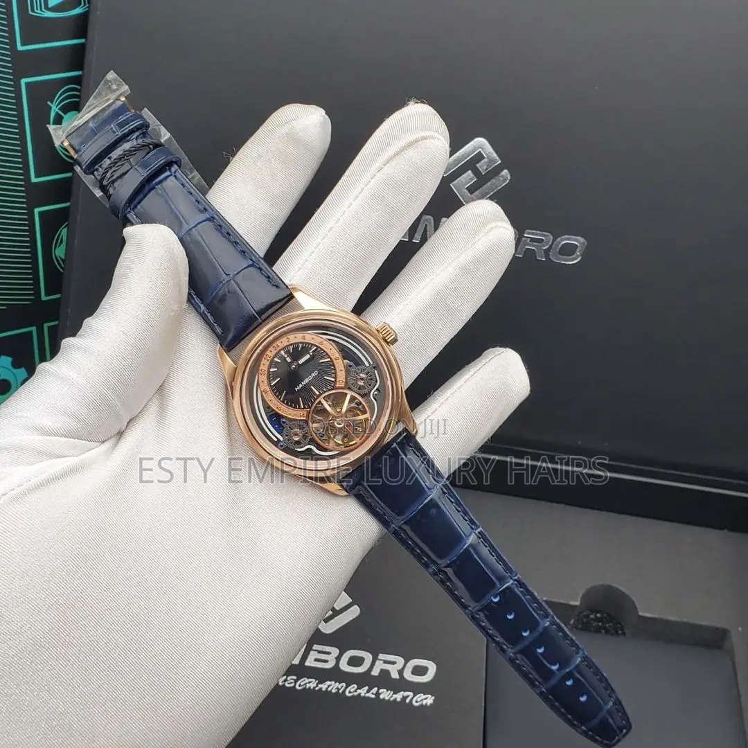*High Quality Automatic Hanboro Leather Strap Wristwatch
