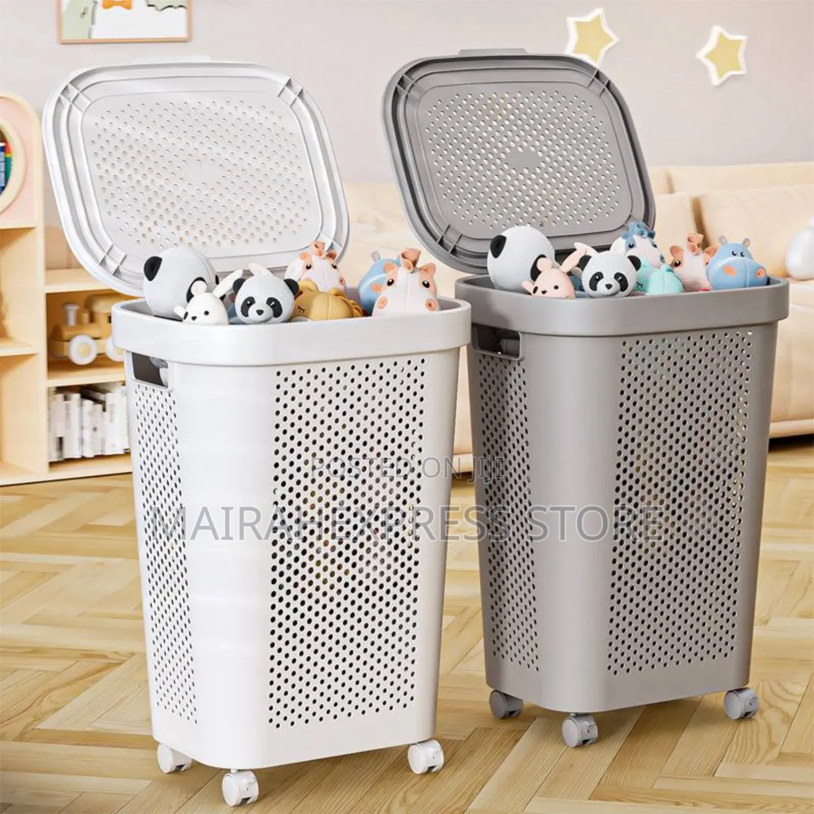 Laundry Basket With Wheels and Handle 