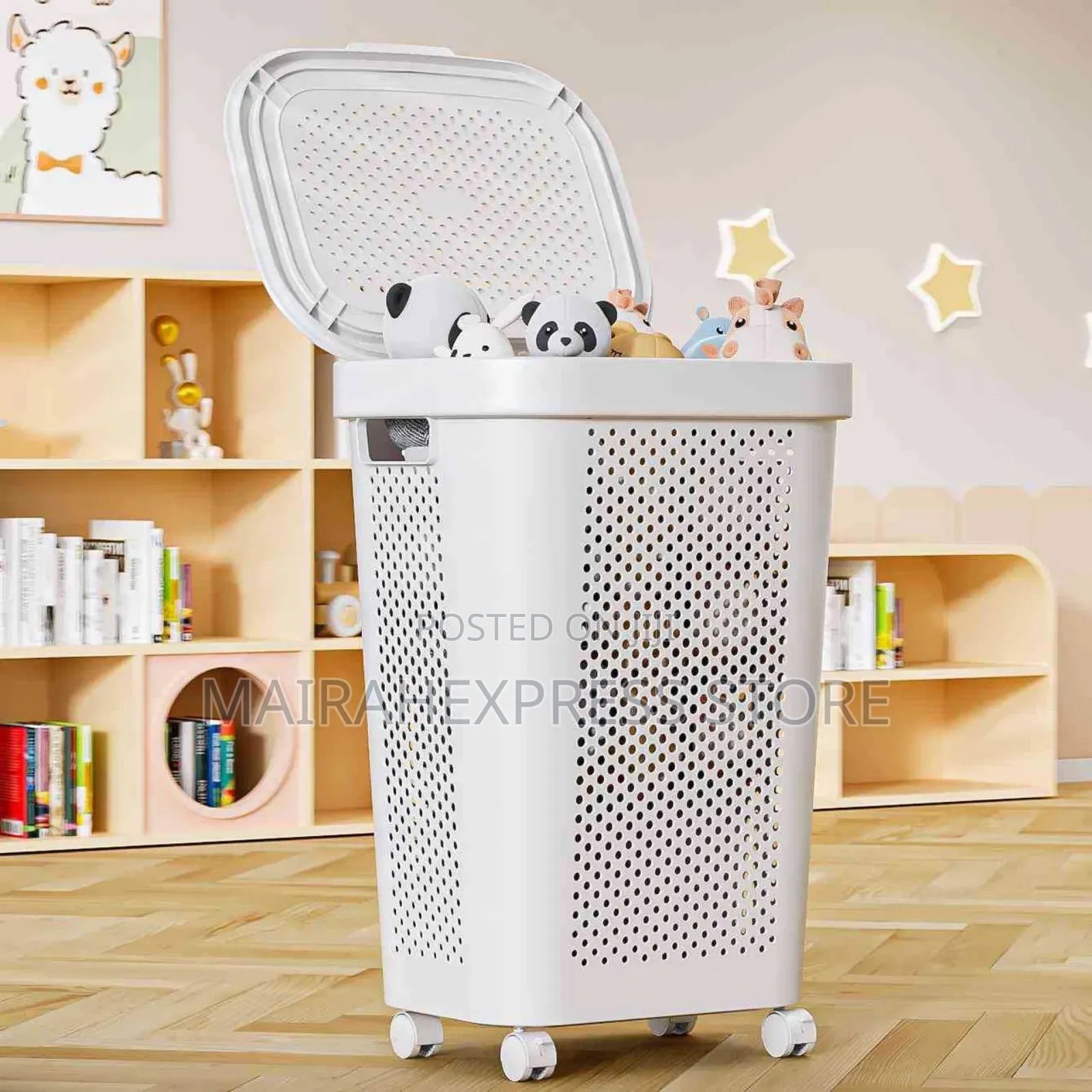Laundry Basket With Wheels and Handle 
