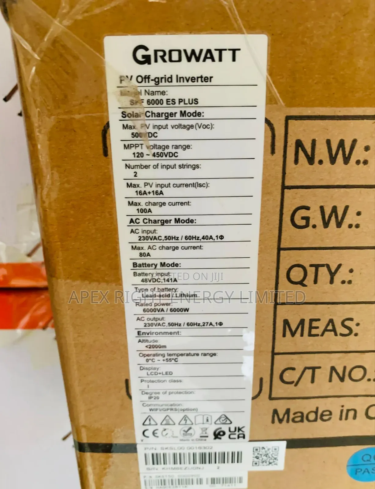 6kva Growatt Hybrid Inverter Smart Series With Wifi