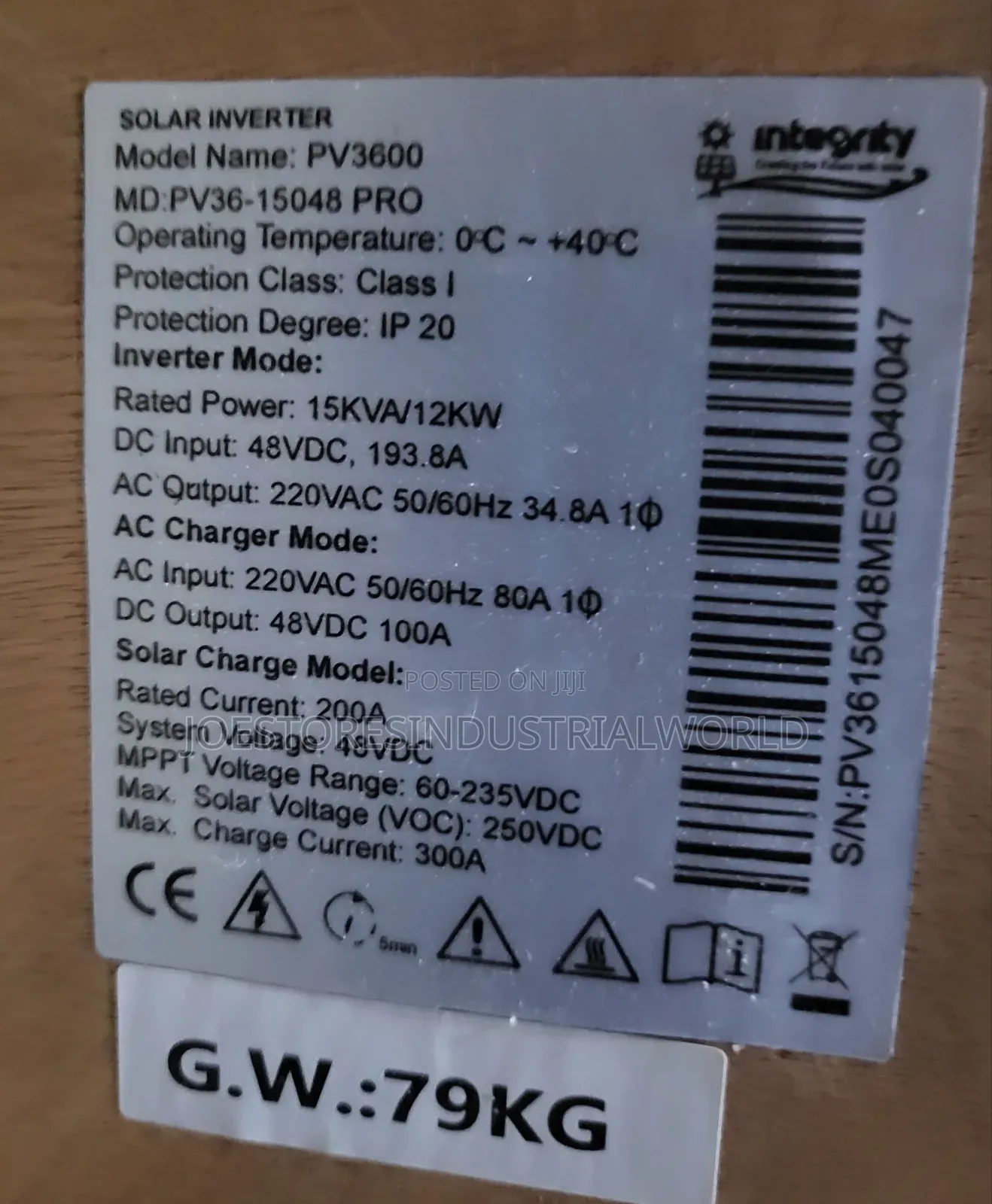 Integrity Solar Inverter 15kva/12kwh