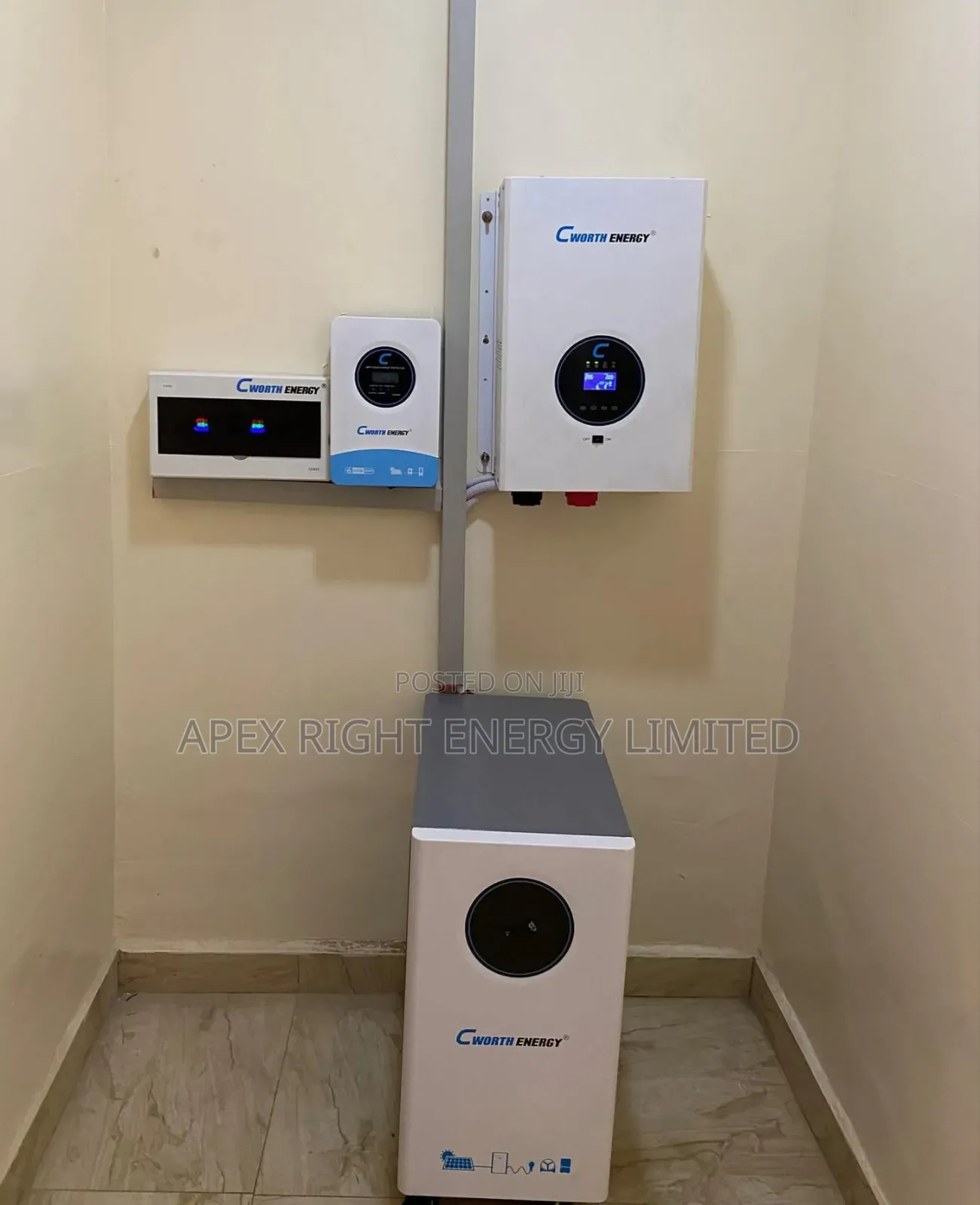 10kva Cworth Inverter Setup+15kwh Lithium+12pcs-650w Panel