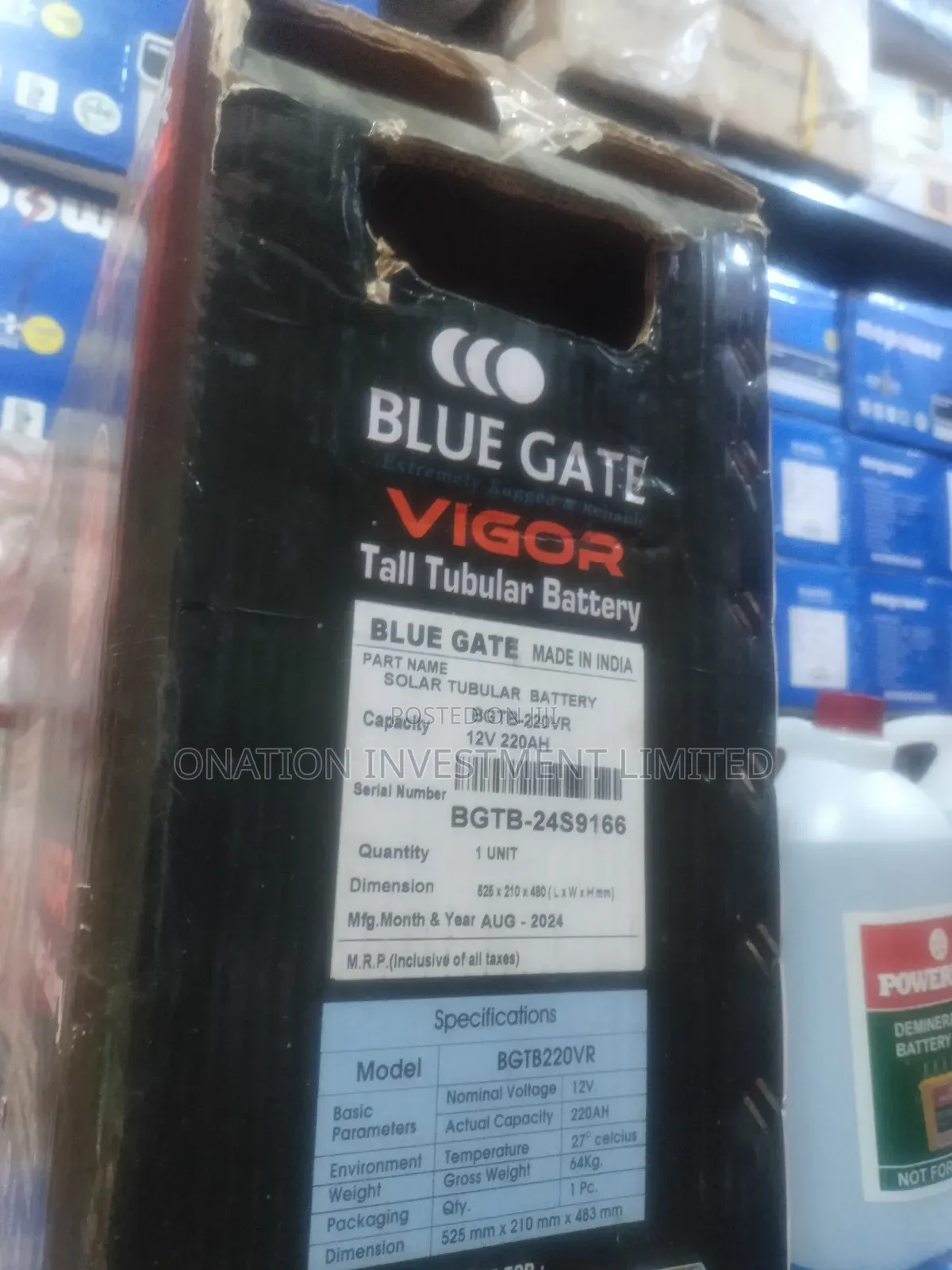 220ah 12v Blue Gate Tubular Battery