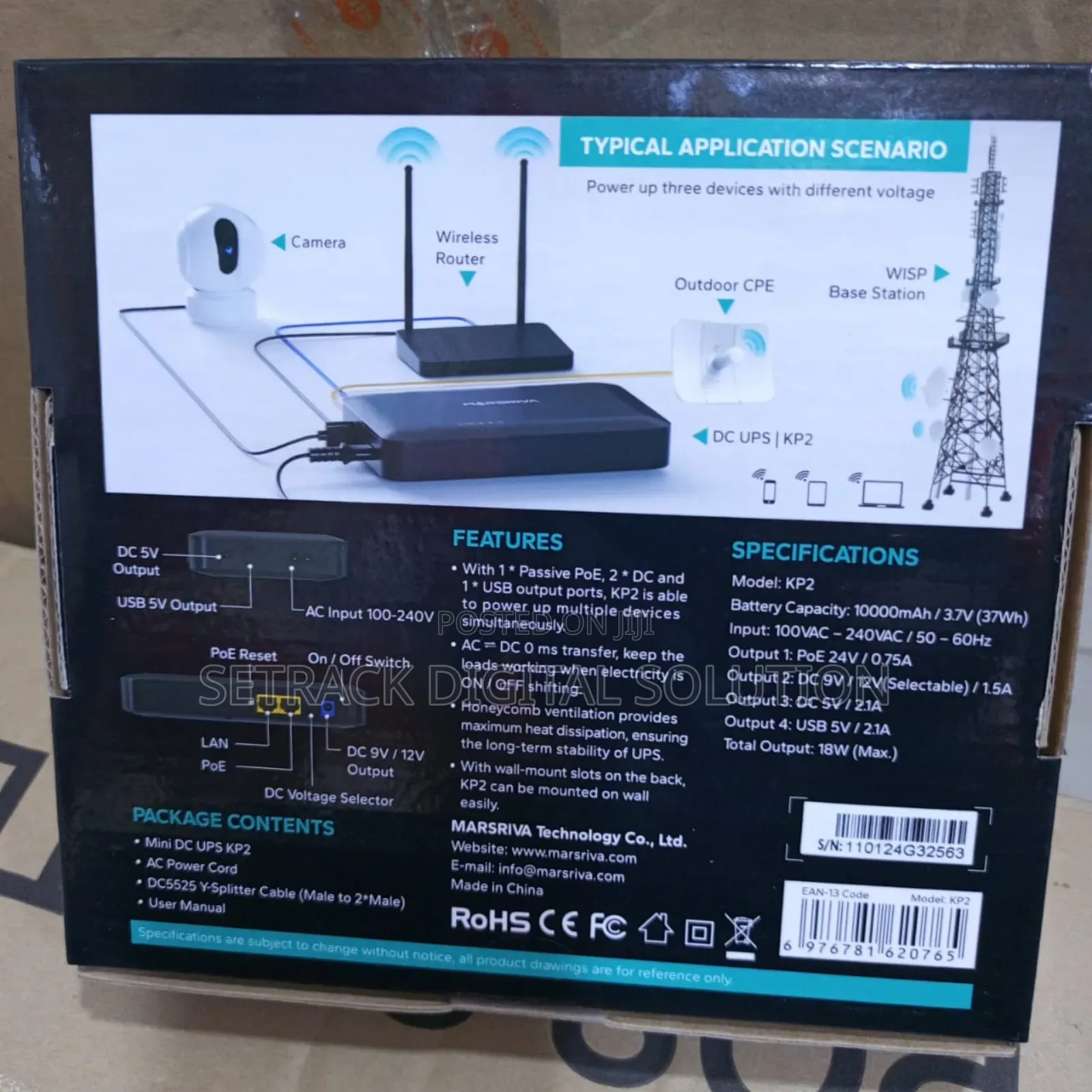 Marsriva Smart Mini Dc Ups 18 Watts / 10000mah Kp2.