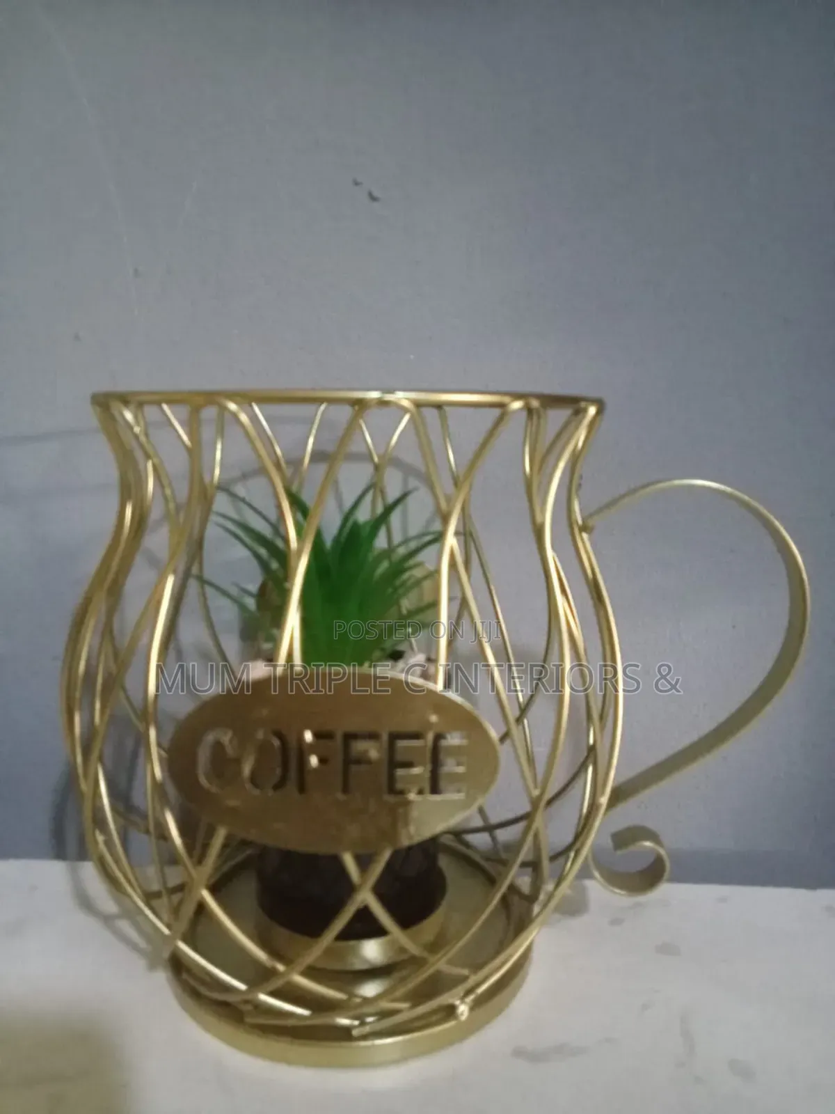 Fancy Cup Flower With Gold Vase (Buy At Wholesale Price)