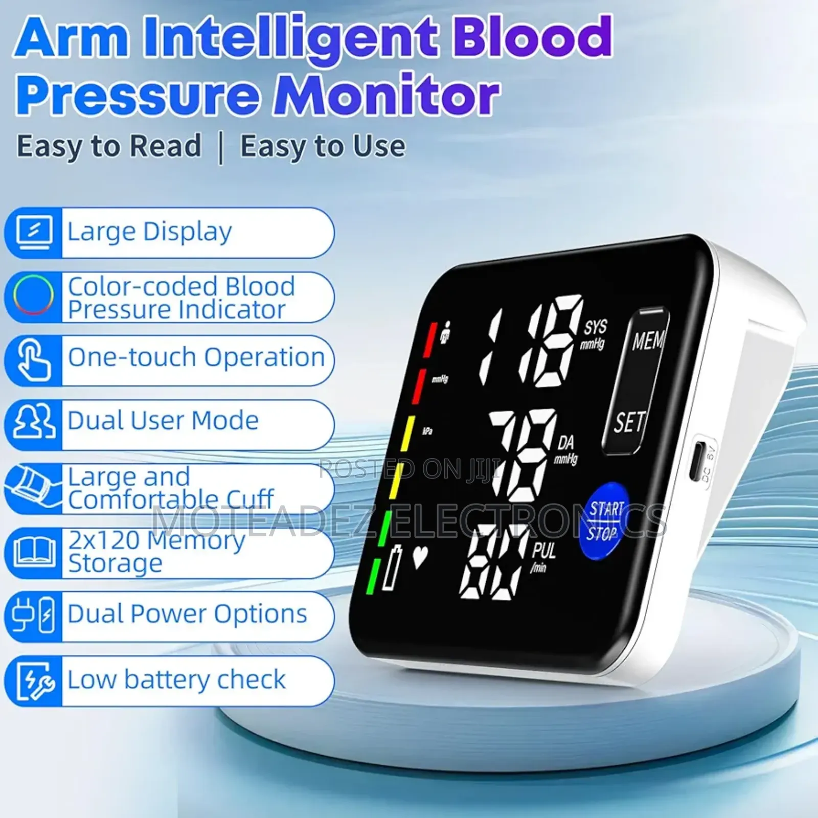 Rechargeable Arm Style High Quality Blood Pressure Monitor