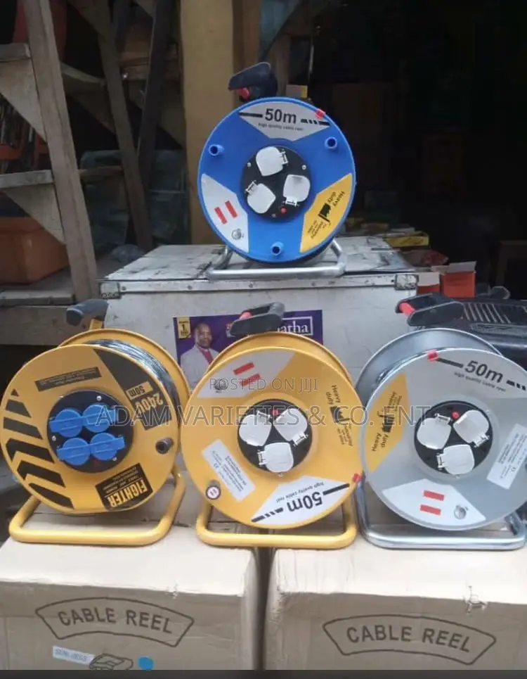 50-Meter Heavy-Duty Extension Cable Reel