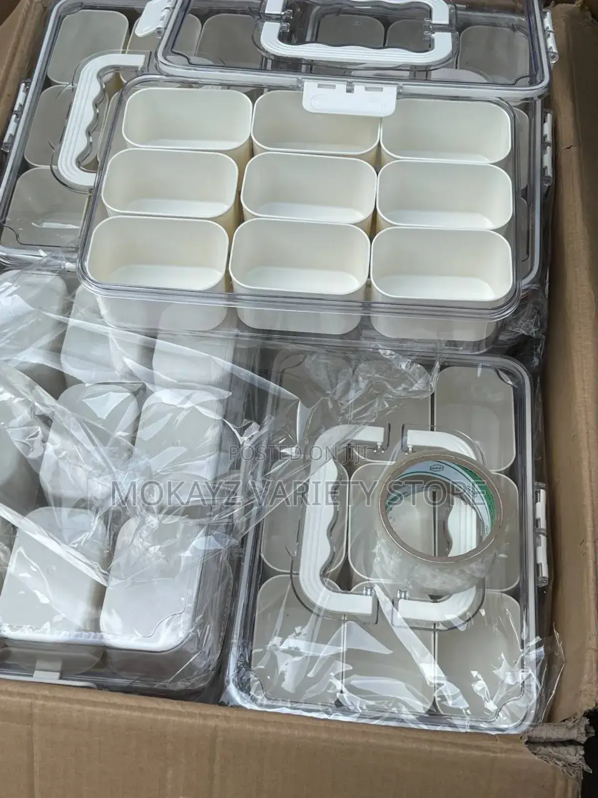 Box With Detachable 9 Compartments for Snacks/Spices Etc
