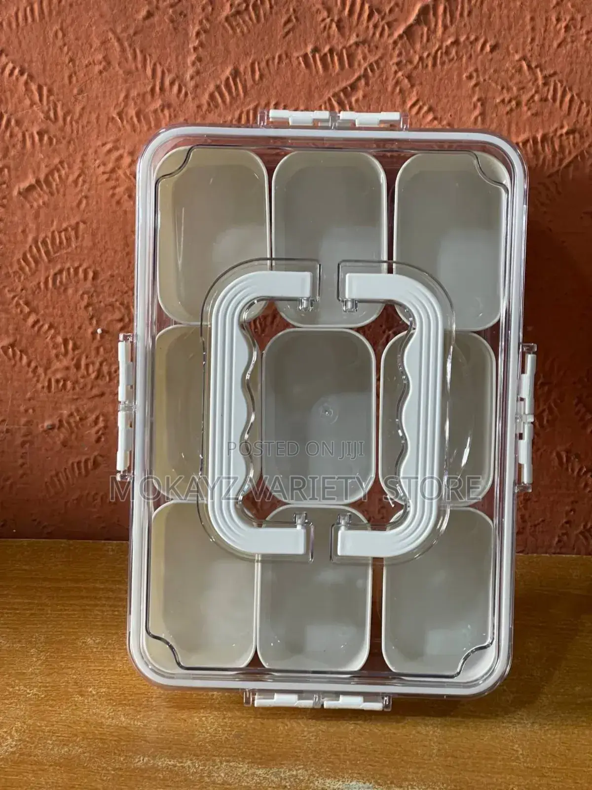 Box With Detachable 9 Compartments for Snacks/Spices Etc
