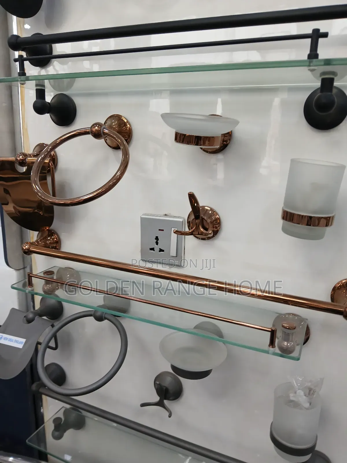 Rose Gold Complete Set of Bathroom Accessories