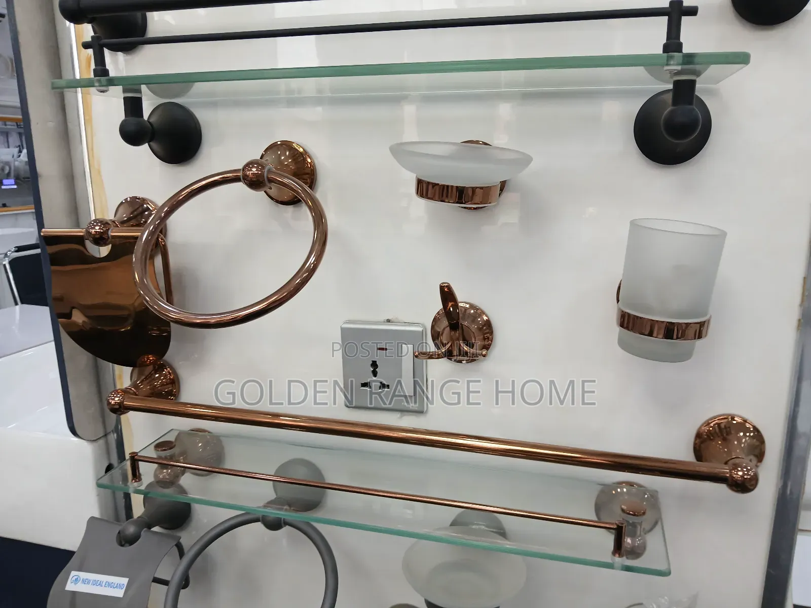 Rose Gold Complete Set of Bathroom Accessories