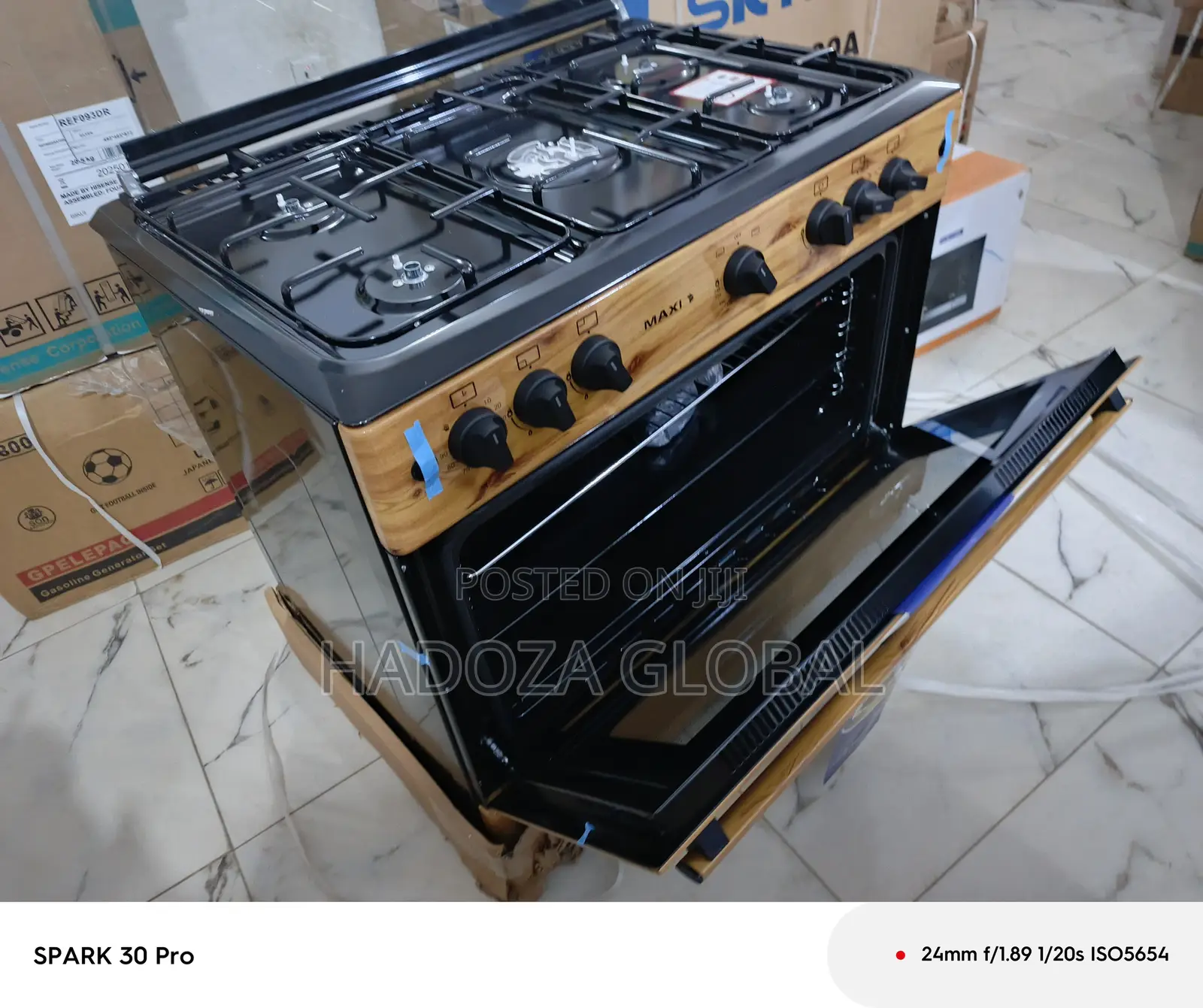 Tough Cooking Machine – Gas & Oven - 5 Burner Wood Finish