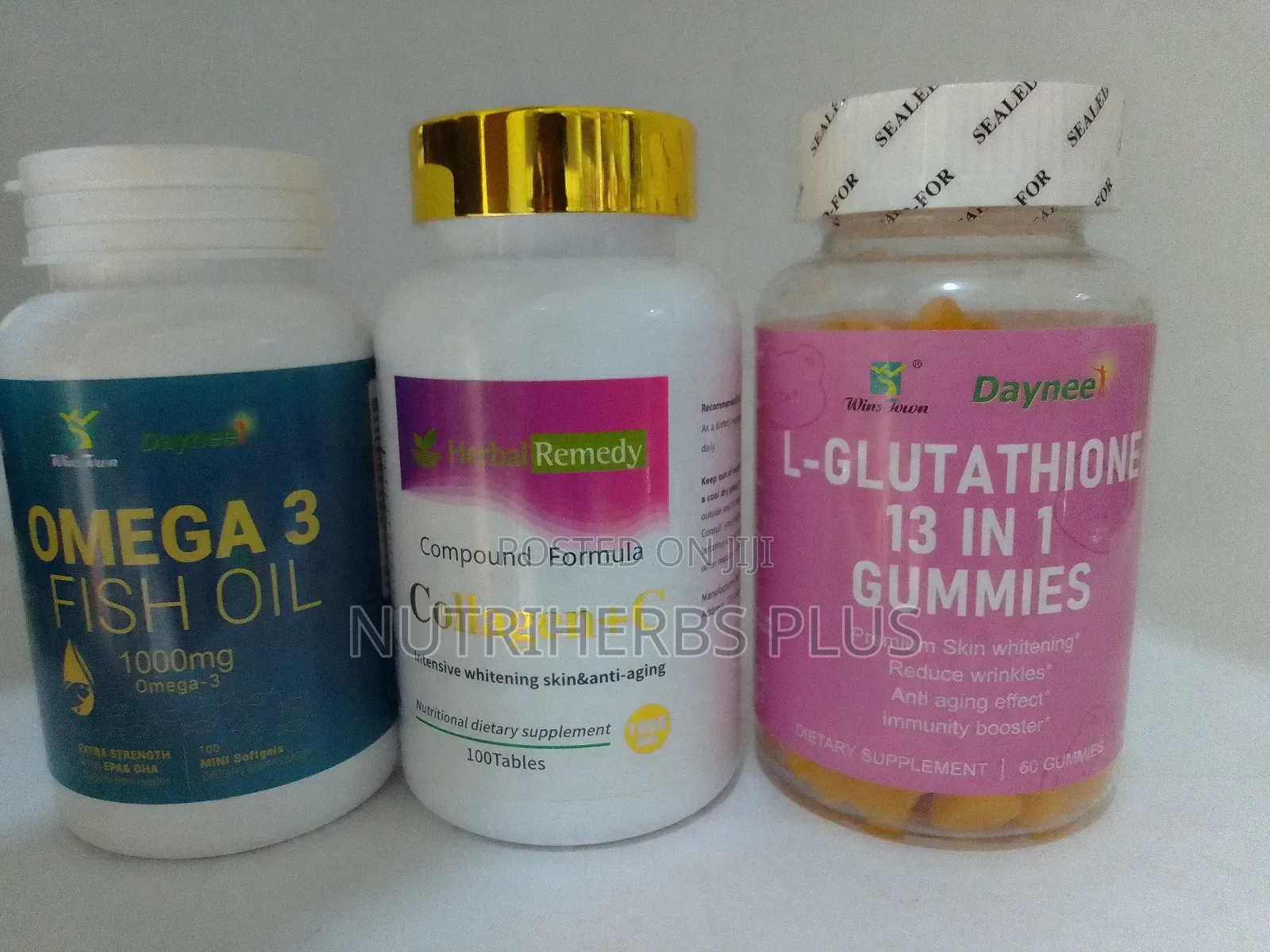 Omega 3 Fish Oil+Collagen+C +L-Glutathione 3 in 1 Gummies