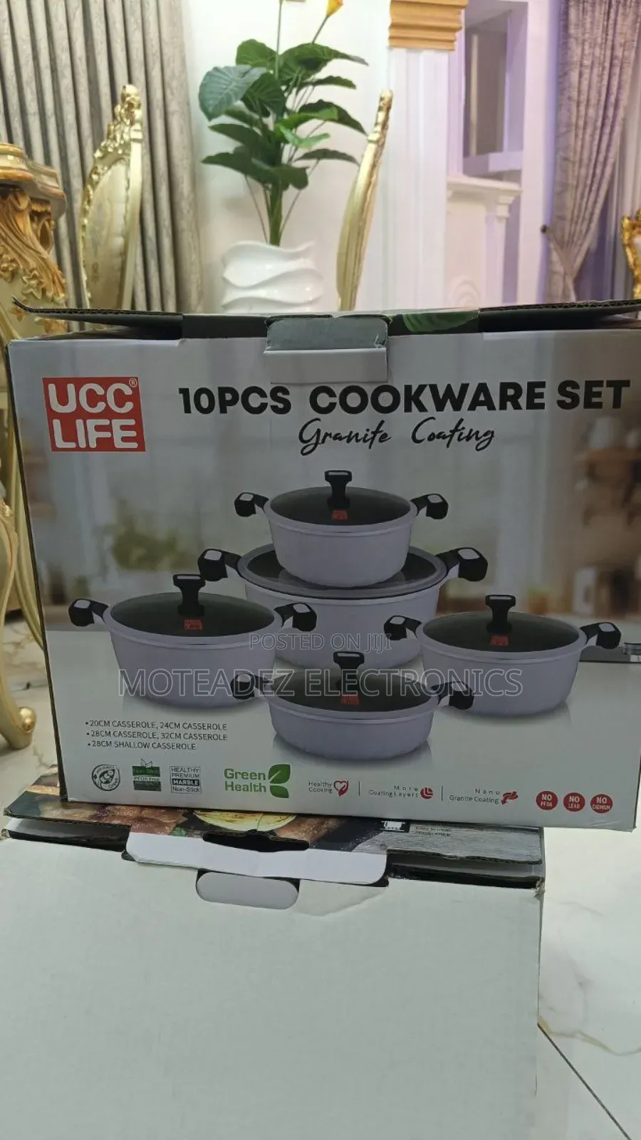 Ucc Life 10pcs Quality Granite Coating Nonstick Cookware Set