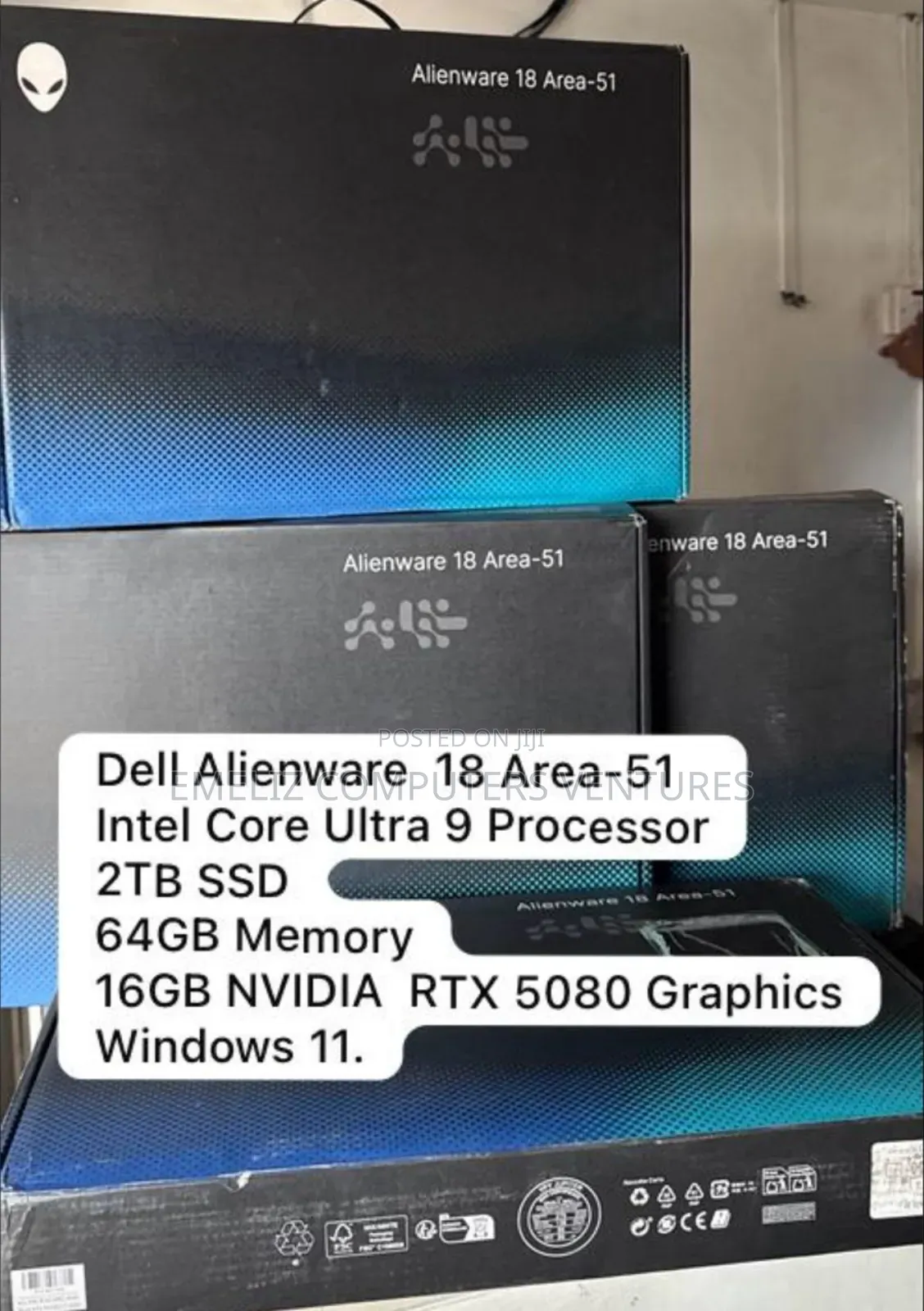 New Laptop Dell Alienware 18 Area-51 64GB Intel Core Ultra 9 SSD 2T