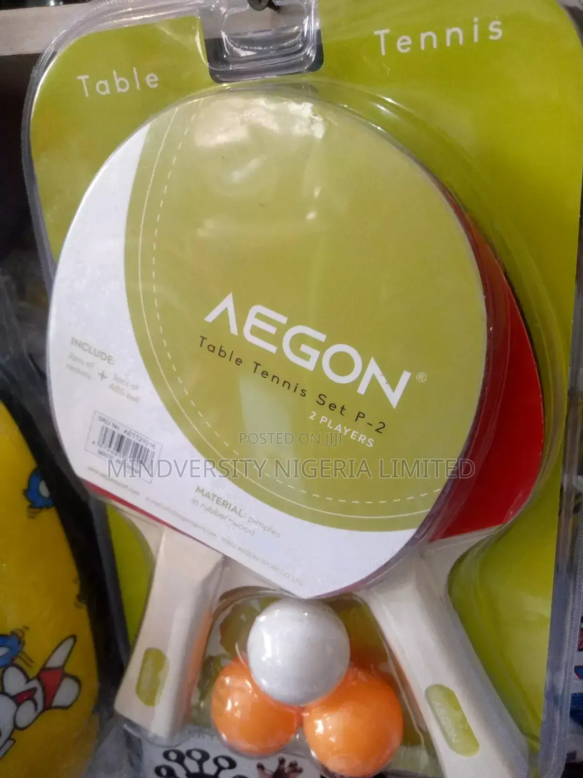 Pair of Aegon Table Tennis Bat