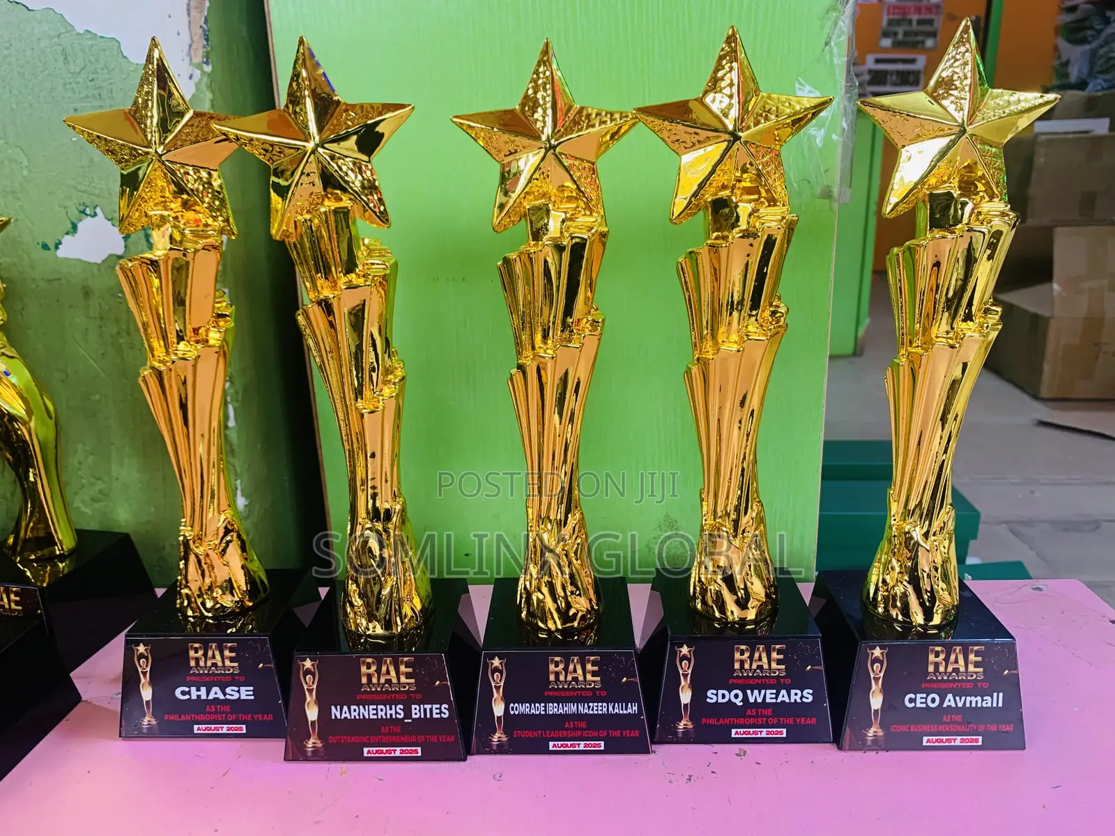 Gold Trophy Plaque Black Base and Star