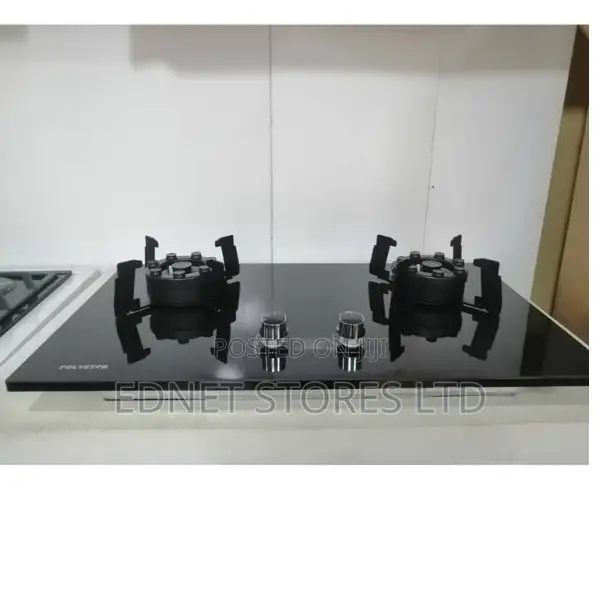 75cm X45cm Polystar 2 Burner 8mm Flip Up Built-in Cooket Top
