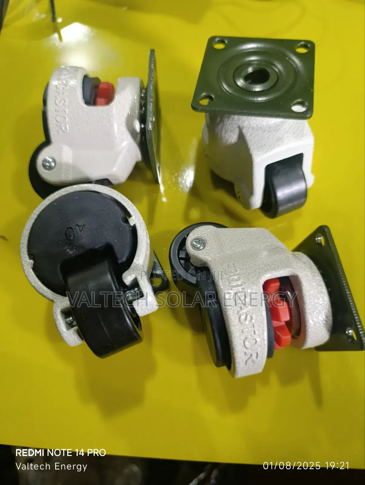4pcs Gd-40f Heavy Duty Adjustable Industrial Roller Caster Wheels