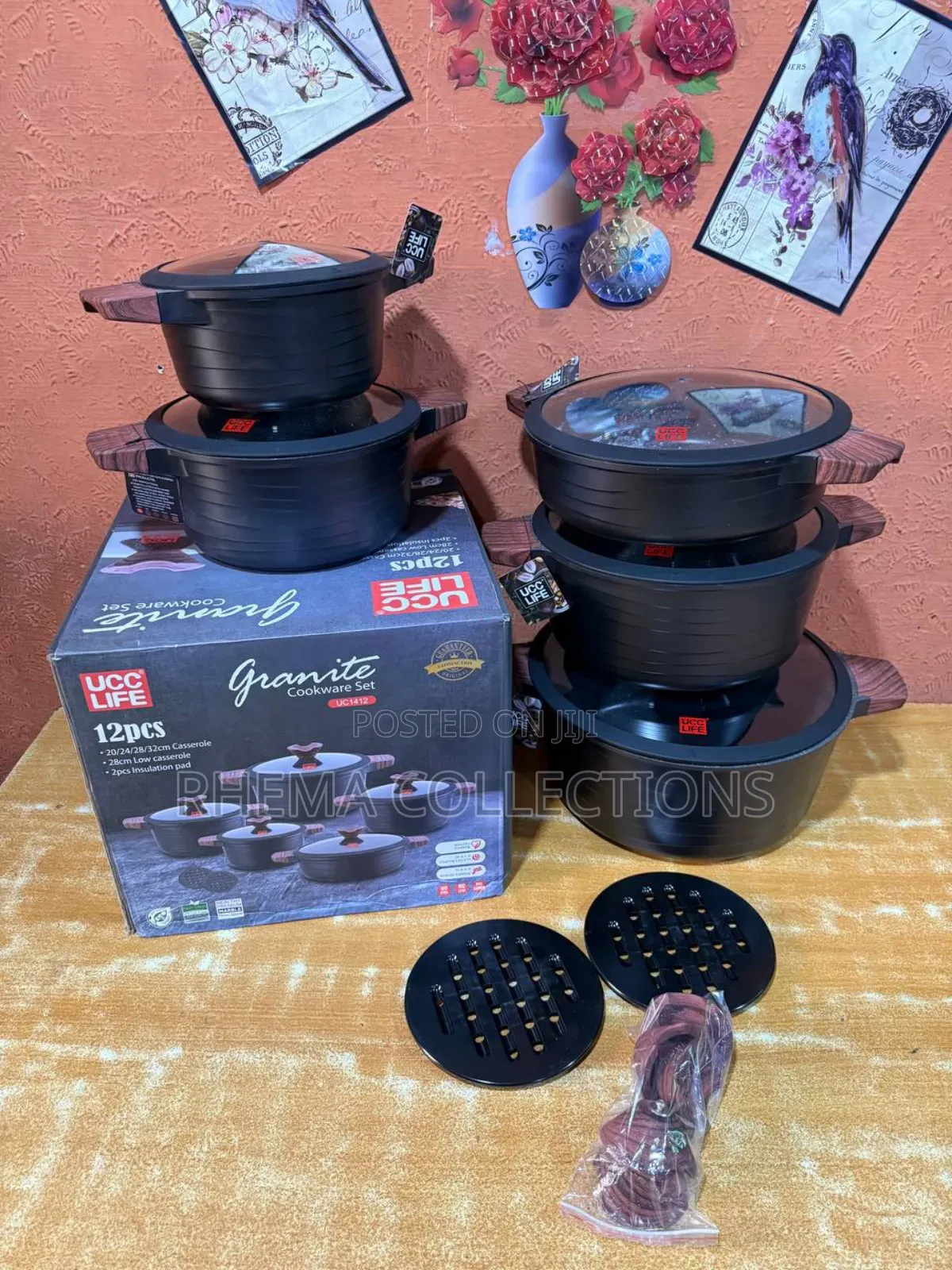 12pcs Ucc Life High Quality Lasting Granite Cookware/Pot Set