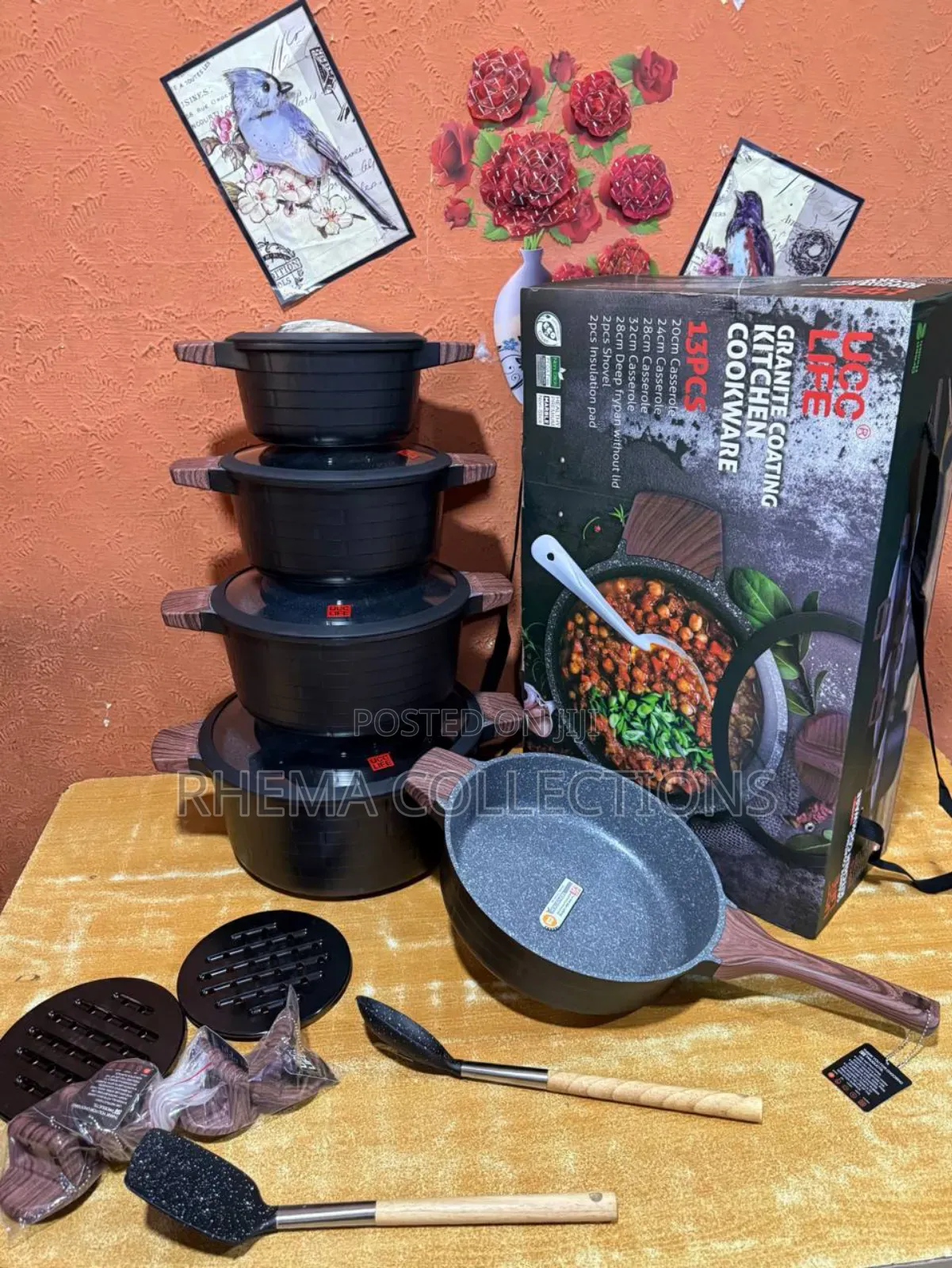 13pcs Ucc Life High Quality Lasting Granite Cookware Set