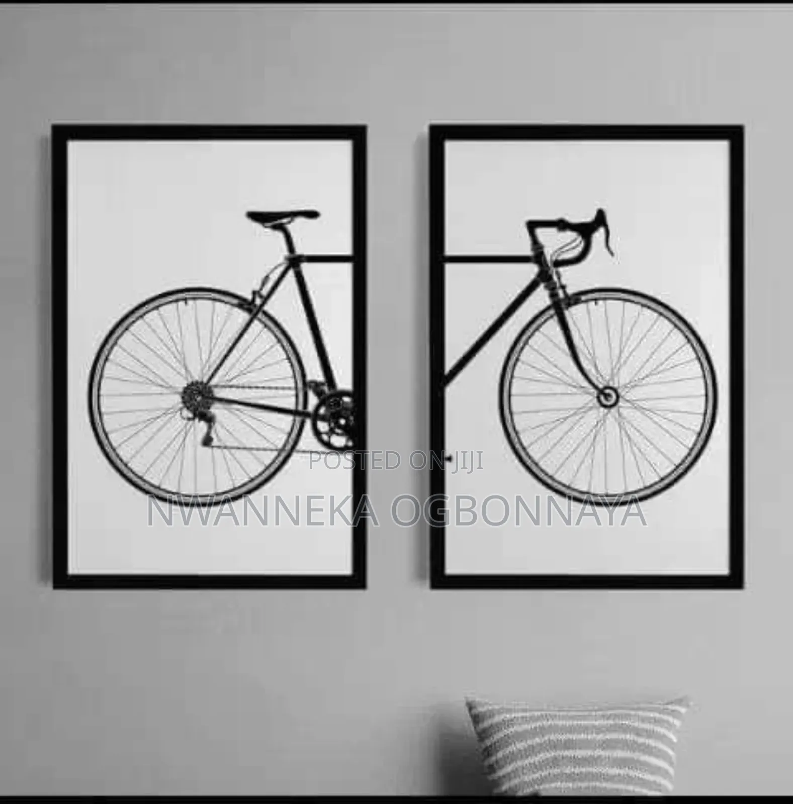 Nordic Black and White Fashion Bike Canvas Printing