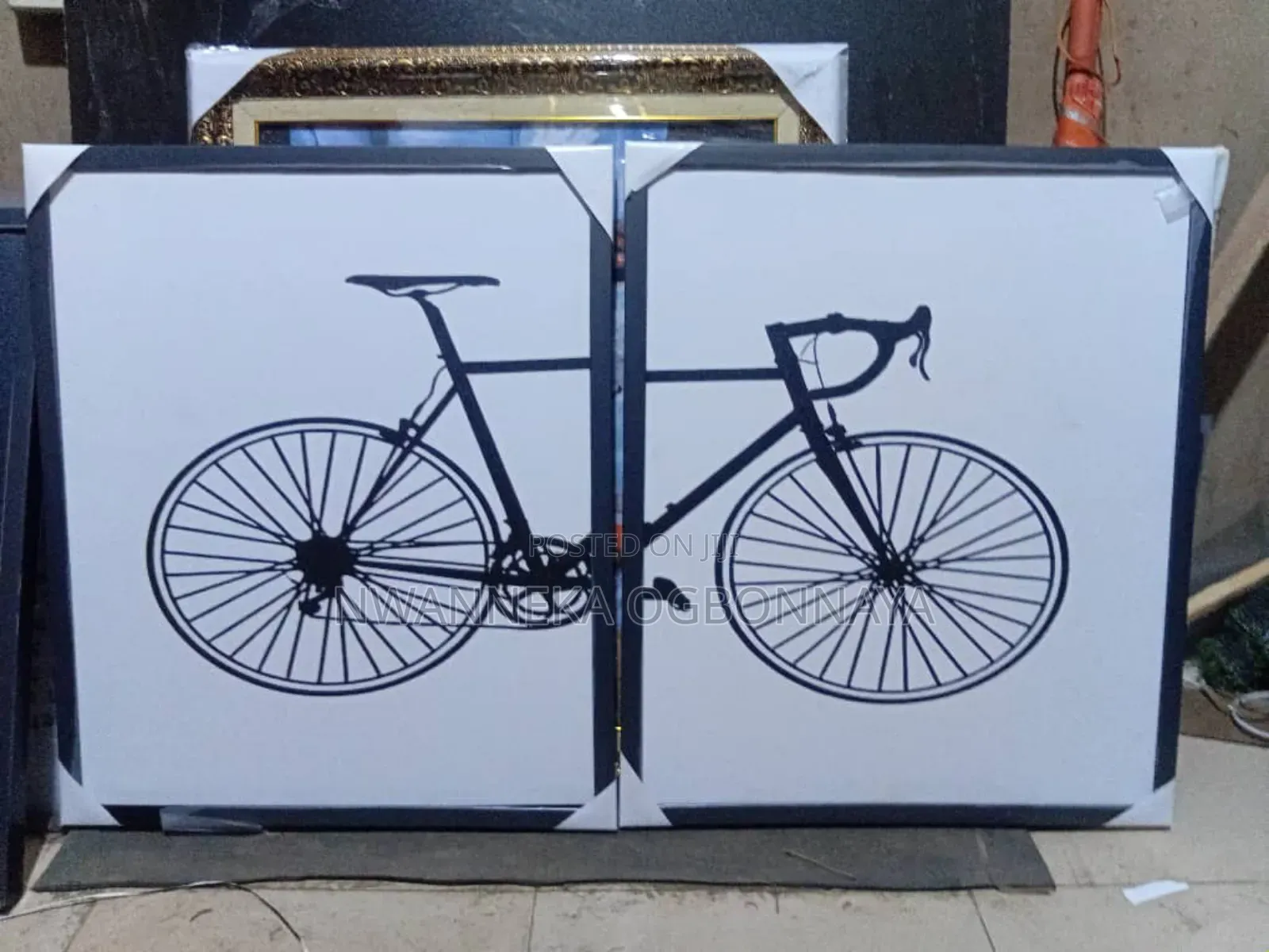 Nordic Black and White Fashion Bike Canvas Printing