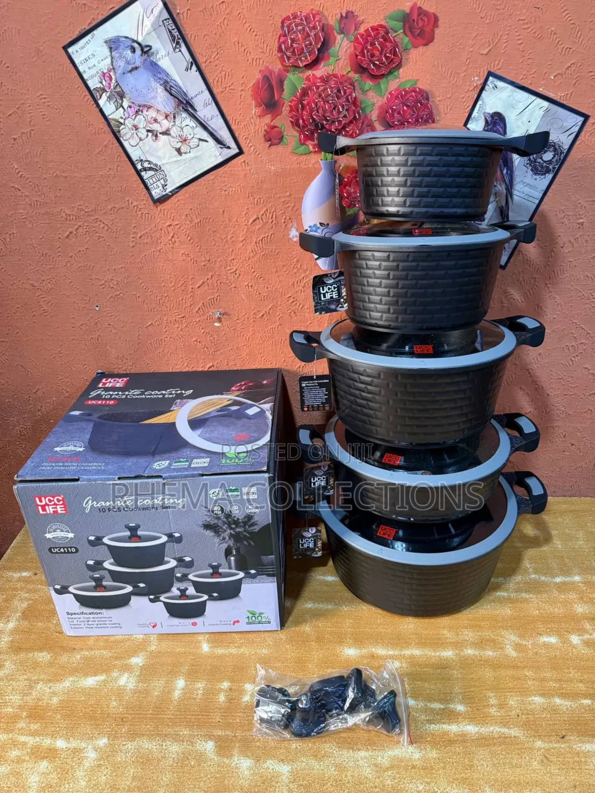 10pcs Ucc Life High Quality Lasting Granite Cookware Set