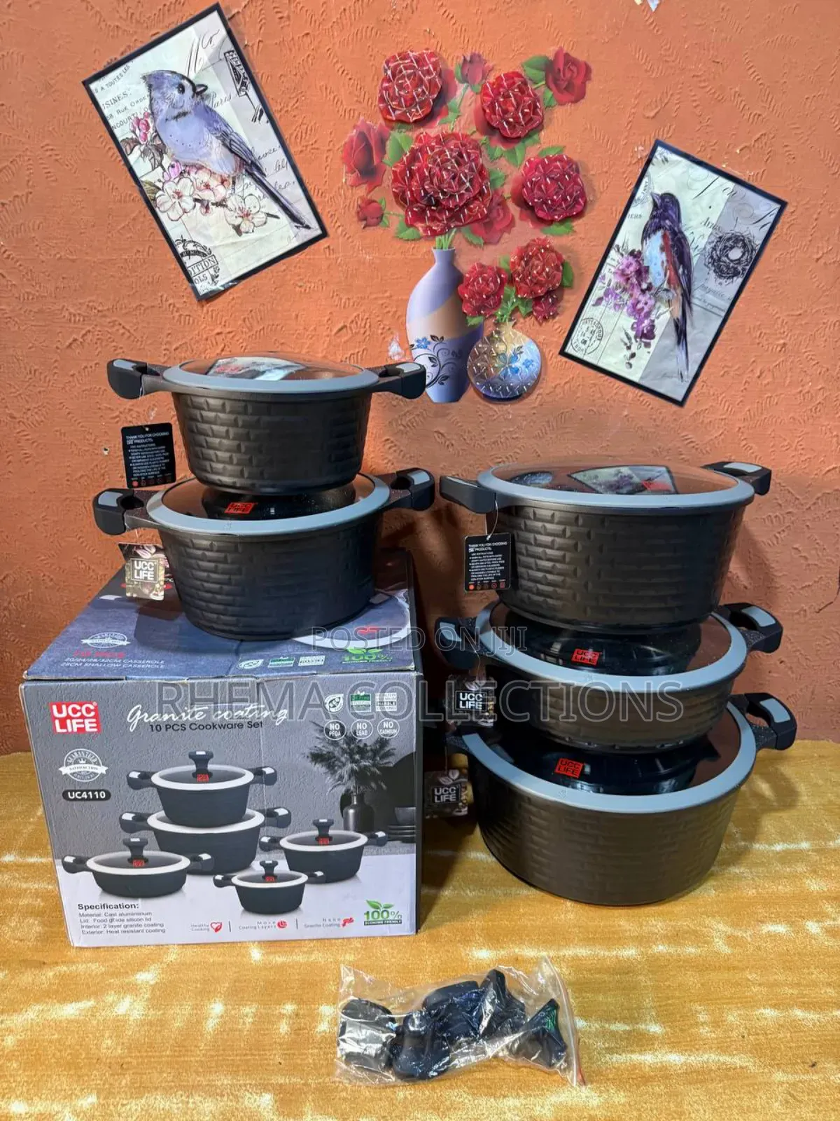 10pcs Ucc Life High Quality Lasting Granite Cookware Set