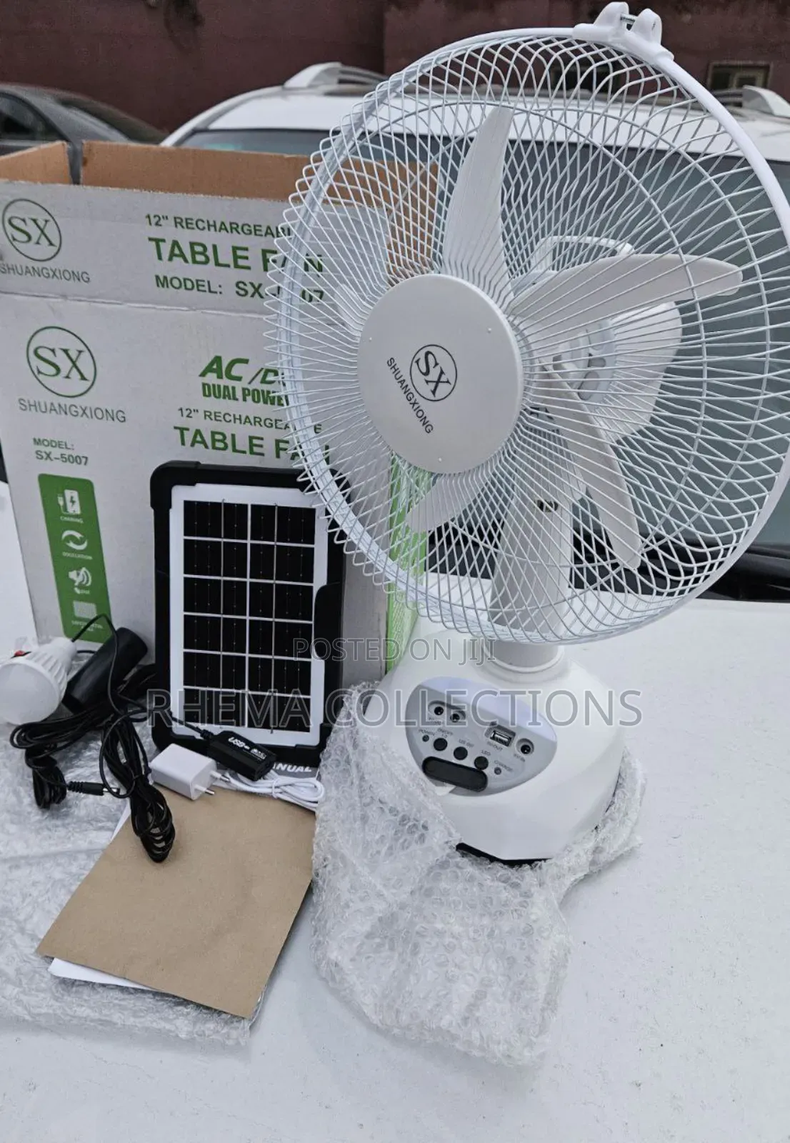 12inches Rechargeable Table Fan With
Solar Panel
2 Bulbs