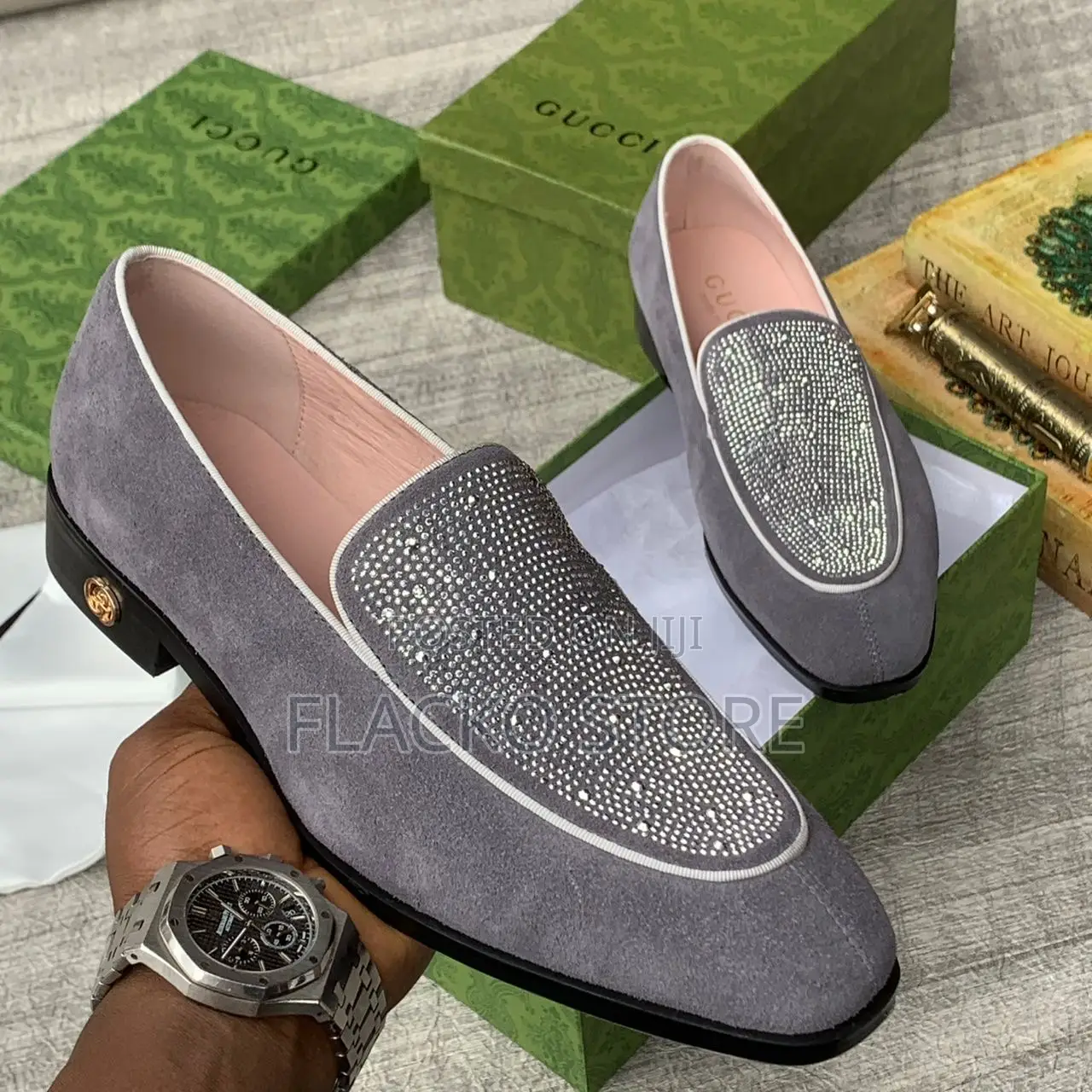 Original Gucci Suede Loafers Shoes