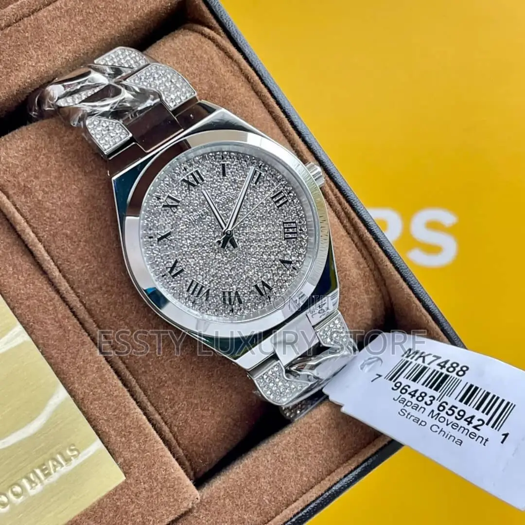 Mk Stone Quality Luxury Men Chain Strap Wristwatch