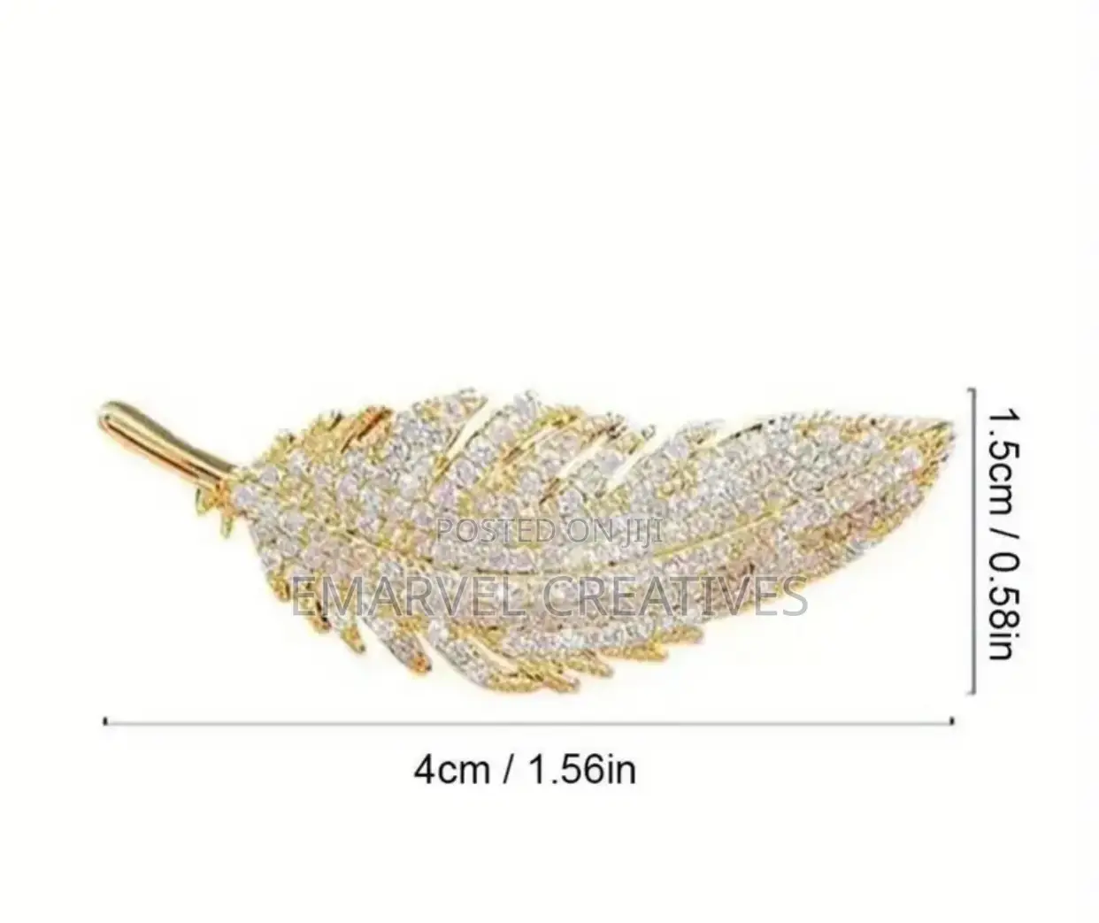 Luxury Rhinestone Feather Design Brooch for Men and Women