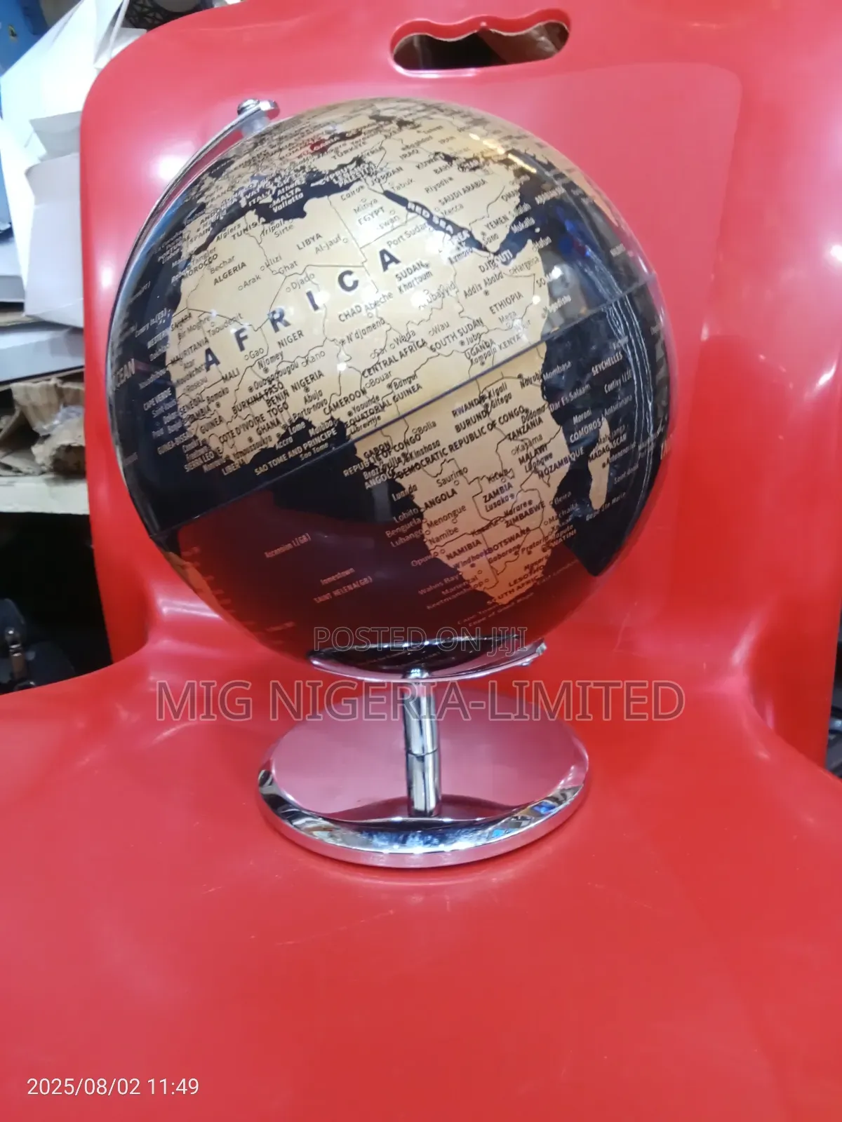 Black and Gold Globe Map Office and Table Home Decor 24cmx30