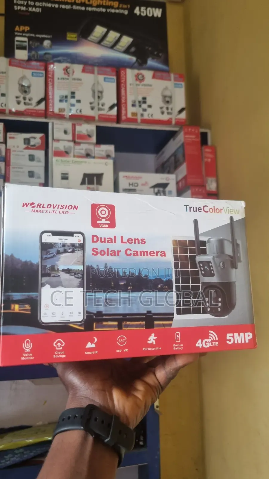 V380 Dual Lens 4g Solar PTZ Camera