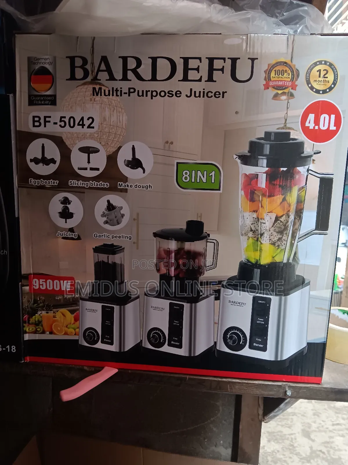 Bardefu Food Processor With 4 Liter Cup and 2 Others