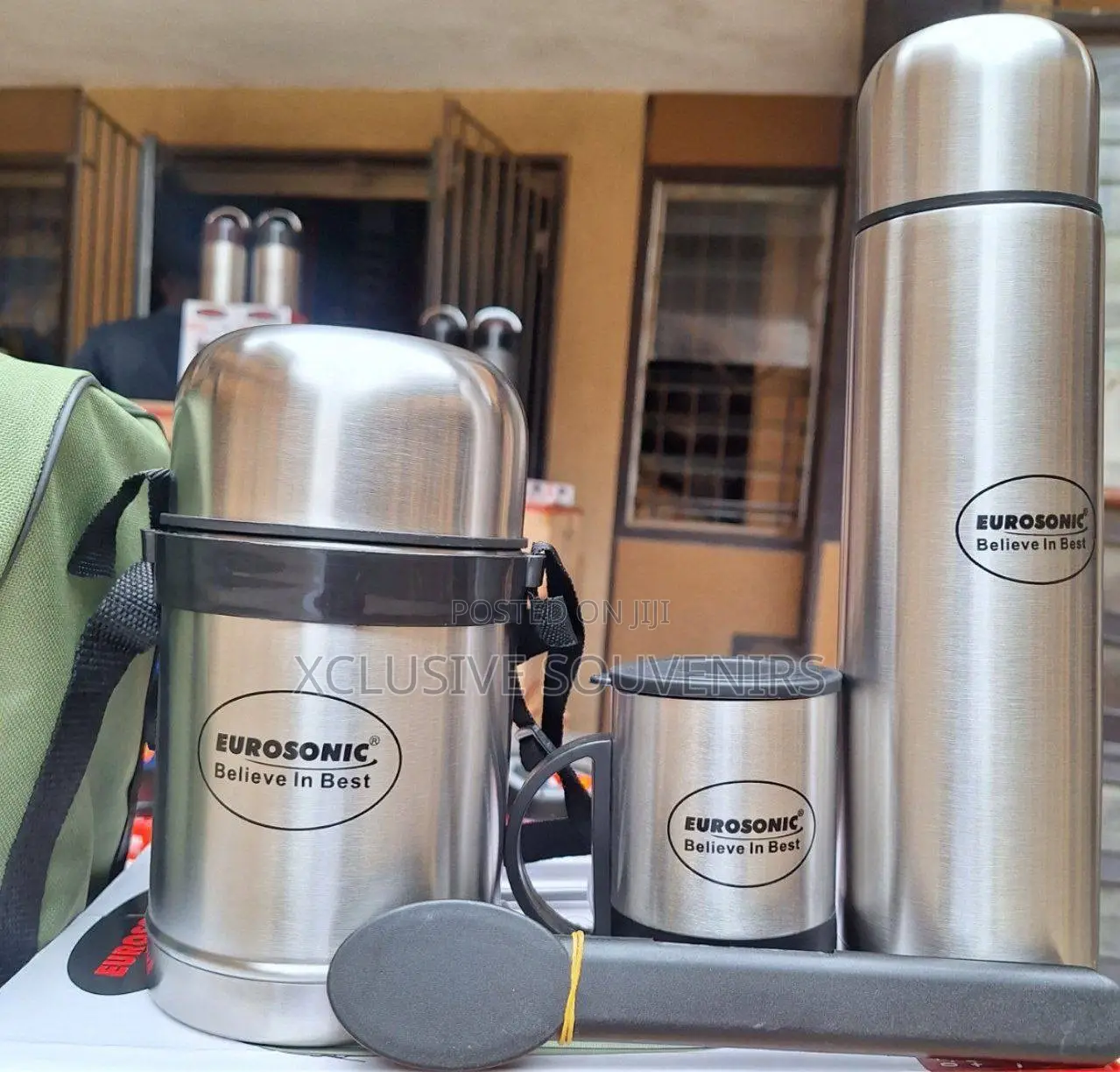 Eurosonic Stainless Steel Food/Water Flask, Mug And Spoon