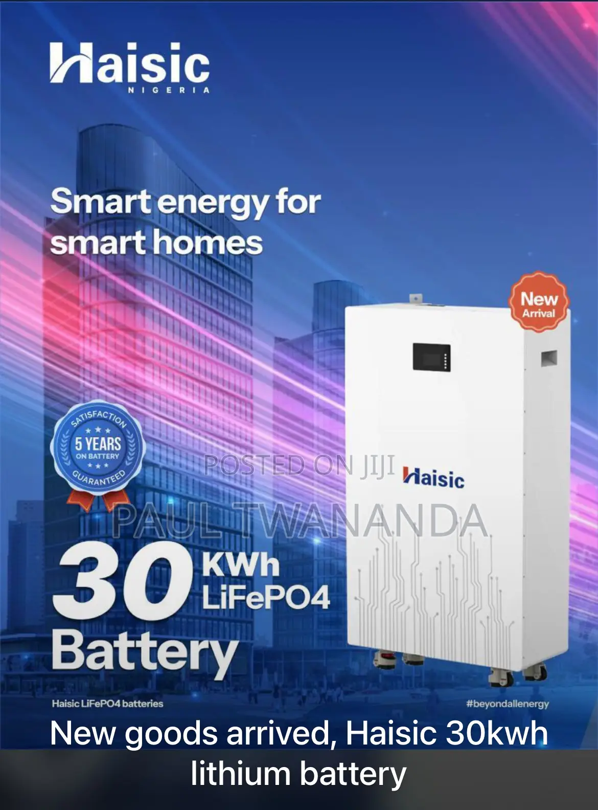Haisic 30kwh Lithium Ion Battery
