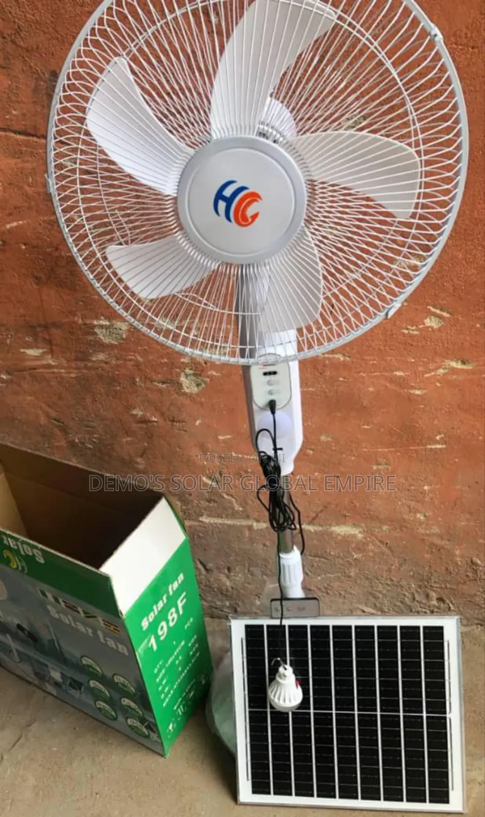 Solar Rechargeable Standing Fan 16 Inches