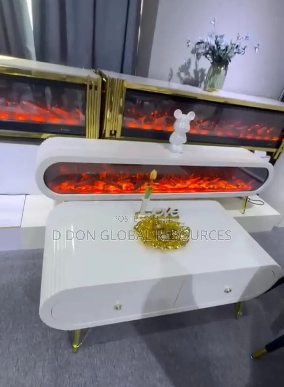 Exotic Centre Table With Fire Flame Tv Stand