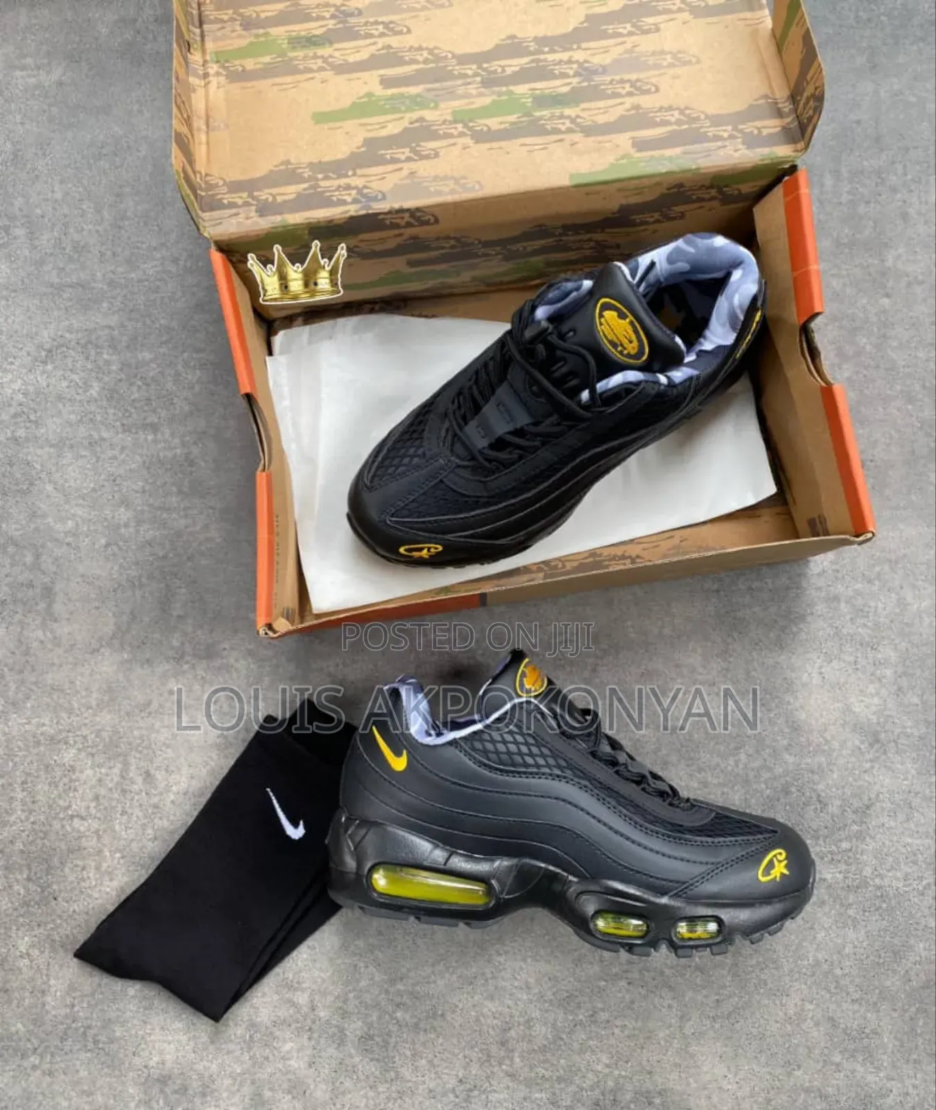 Nike Air Max Black and Yellow Sneakers