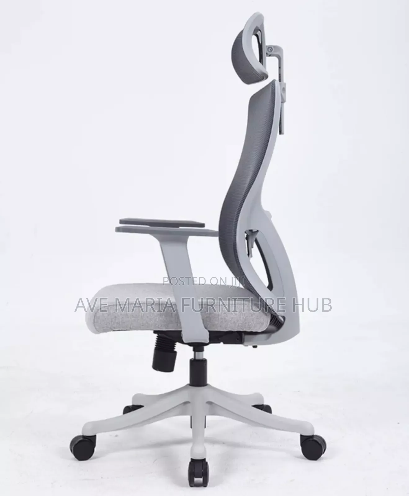 Fabric Office Chair With Adjustable Headrest and Armrest.