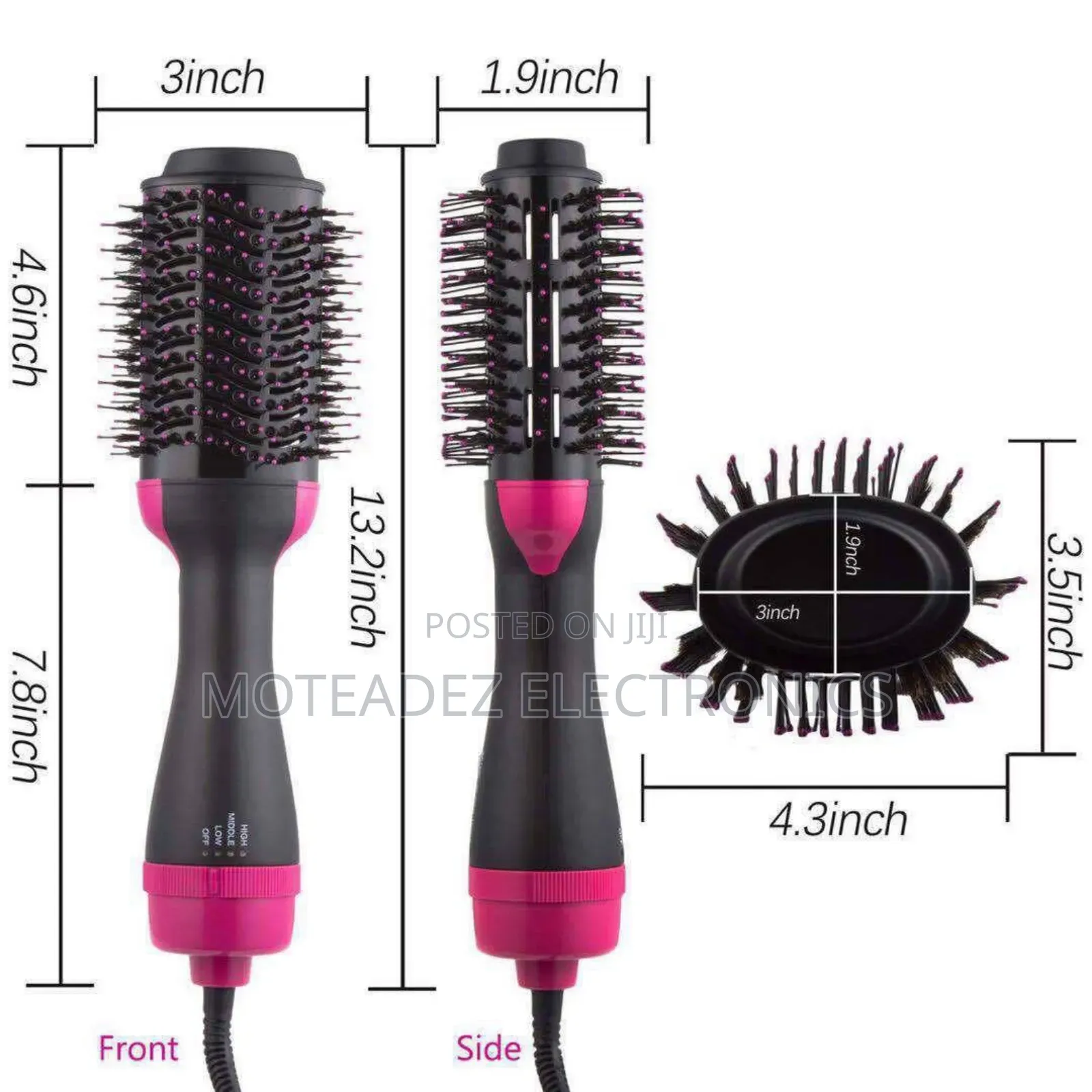 3in1 Multifunction Hot Air Comb, Hair Dryer and Styler