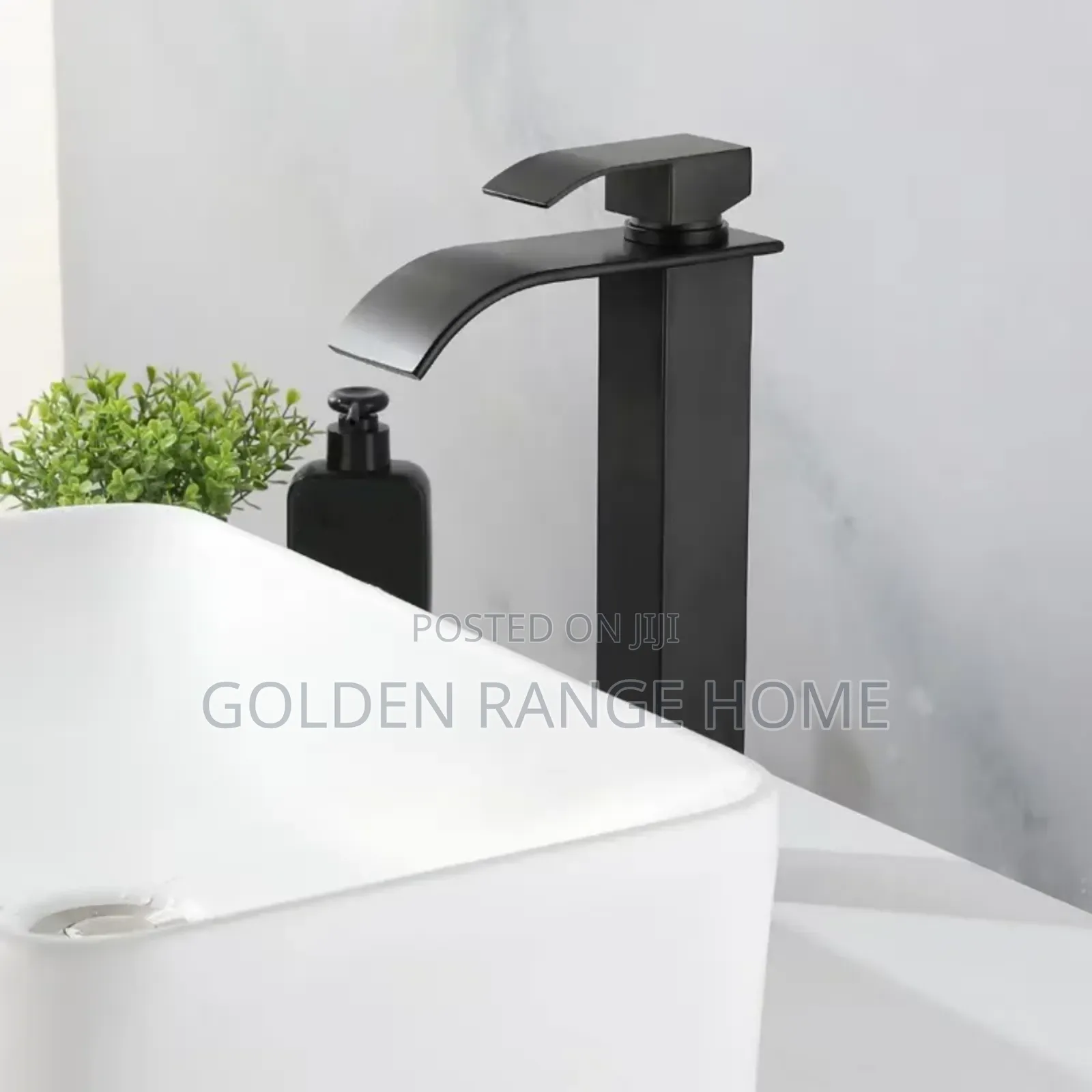 Matt Black Waterfall Basin Mixer Tap